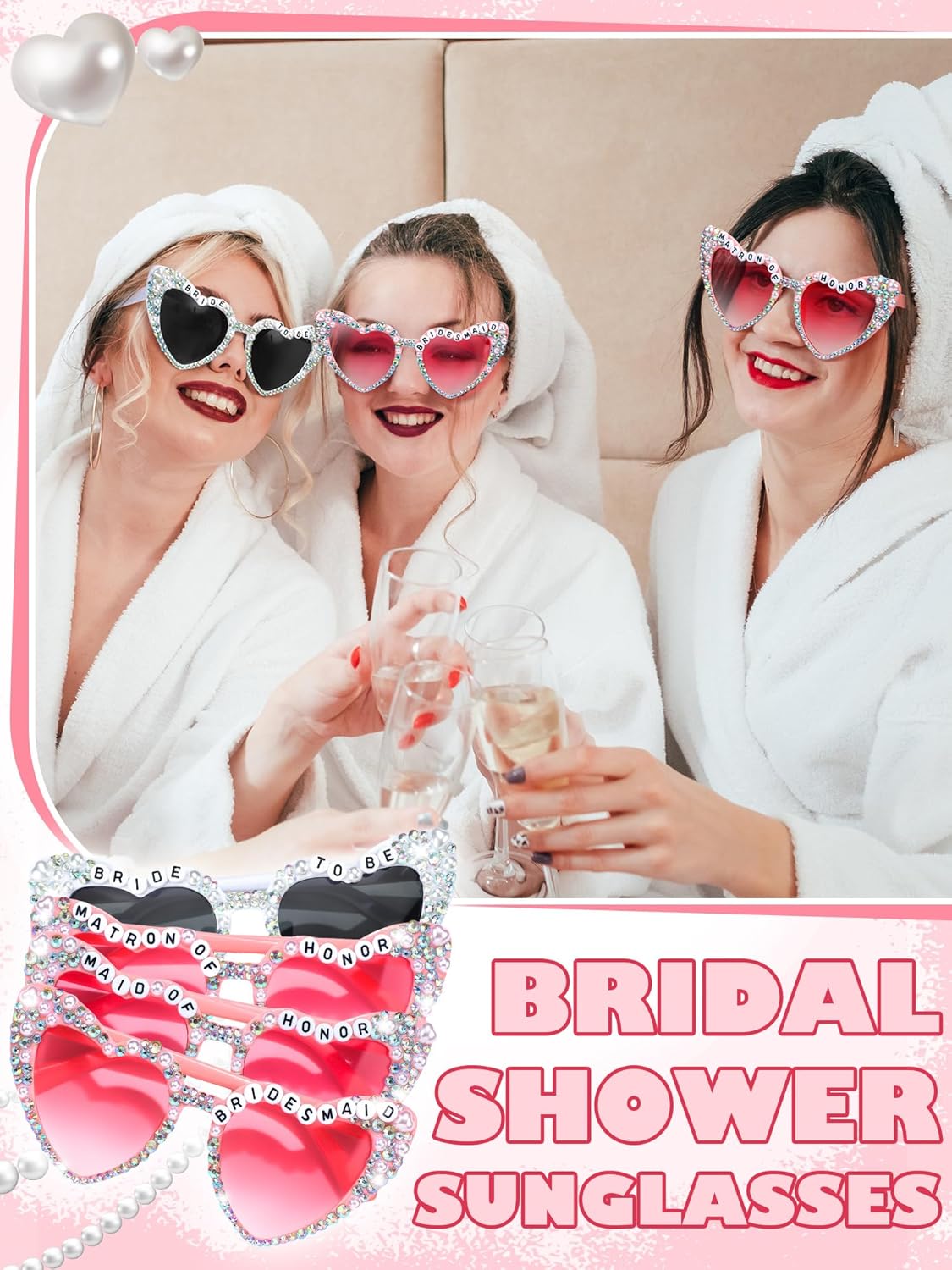 6 Pcs Bride Sunglasses Bachelorette Sunglasses Party Favors for Bridesmaids for Wedding Party Bride