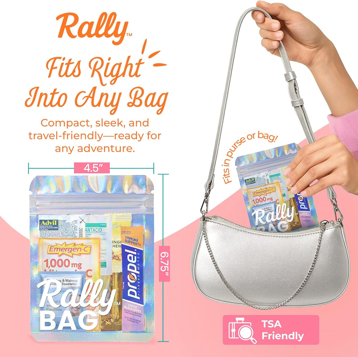 The Rally Bag - 1 Pre-Filled Hangover Kit for Bachelorette Party Favors, 21st Birthday Gift