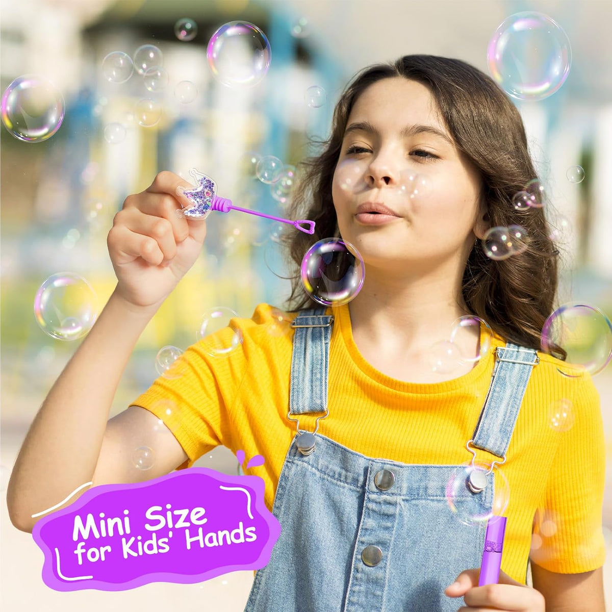 AFZMON 24Pcs Glitter Princess Bubble Wands for Kids, Crown Party Favors Mini Bubbles Birthday Gift