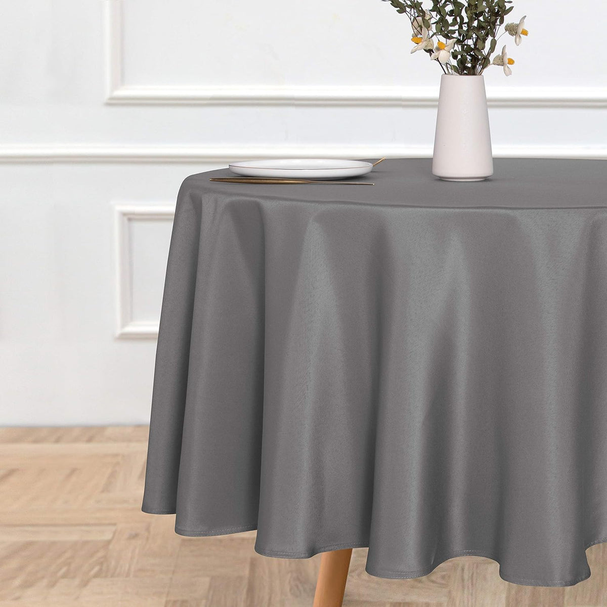 sancua Round Tablecloth - 90 Inch - Water Resistant Spill Proof Washable Polyester Table Cloth