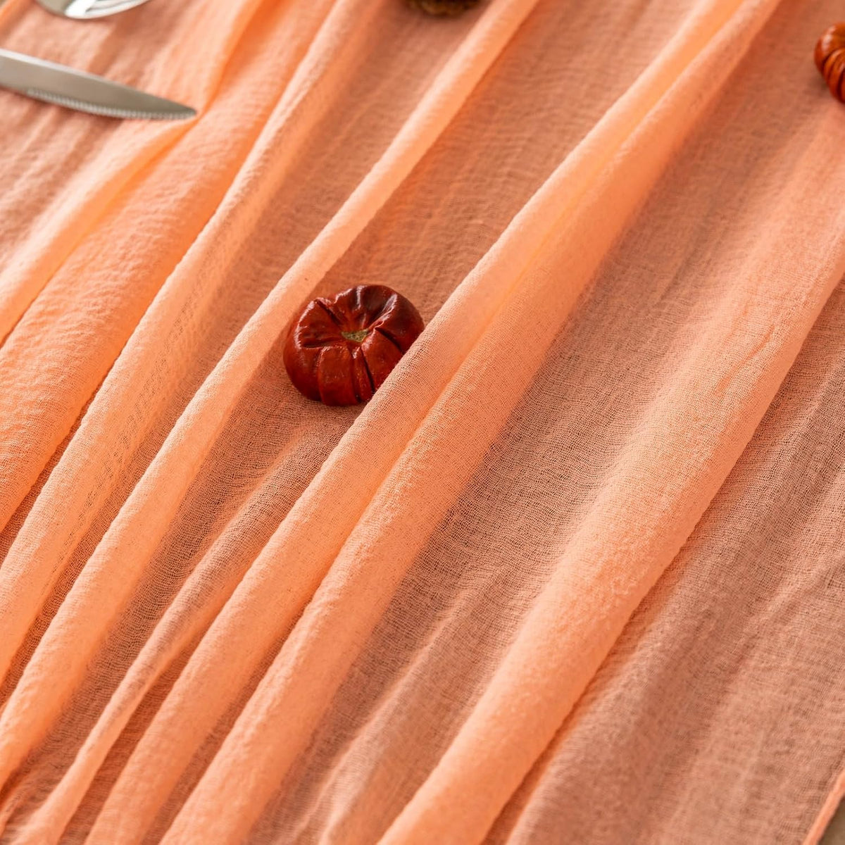 6Pcs Fresh Salmon Cheesecloth Table Runner Gauze 120 Inch 10 FT Boho Cheese Cloth Table Runner for