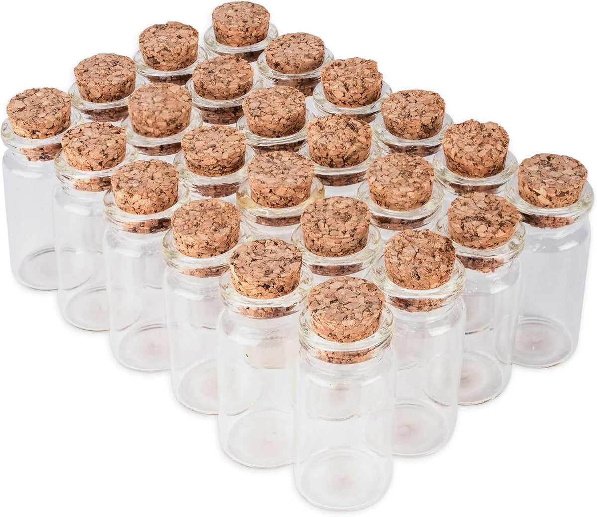 Super Z Outlet Mini Clear Glass Jars Bottles with Cork Stoppers for Arts & Crafts, Projects