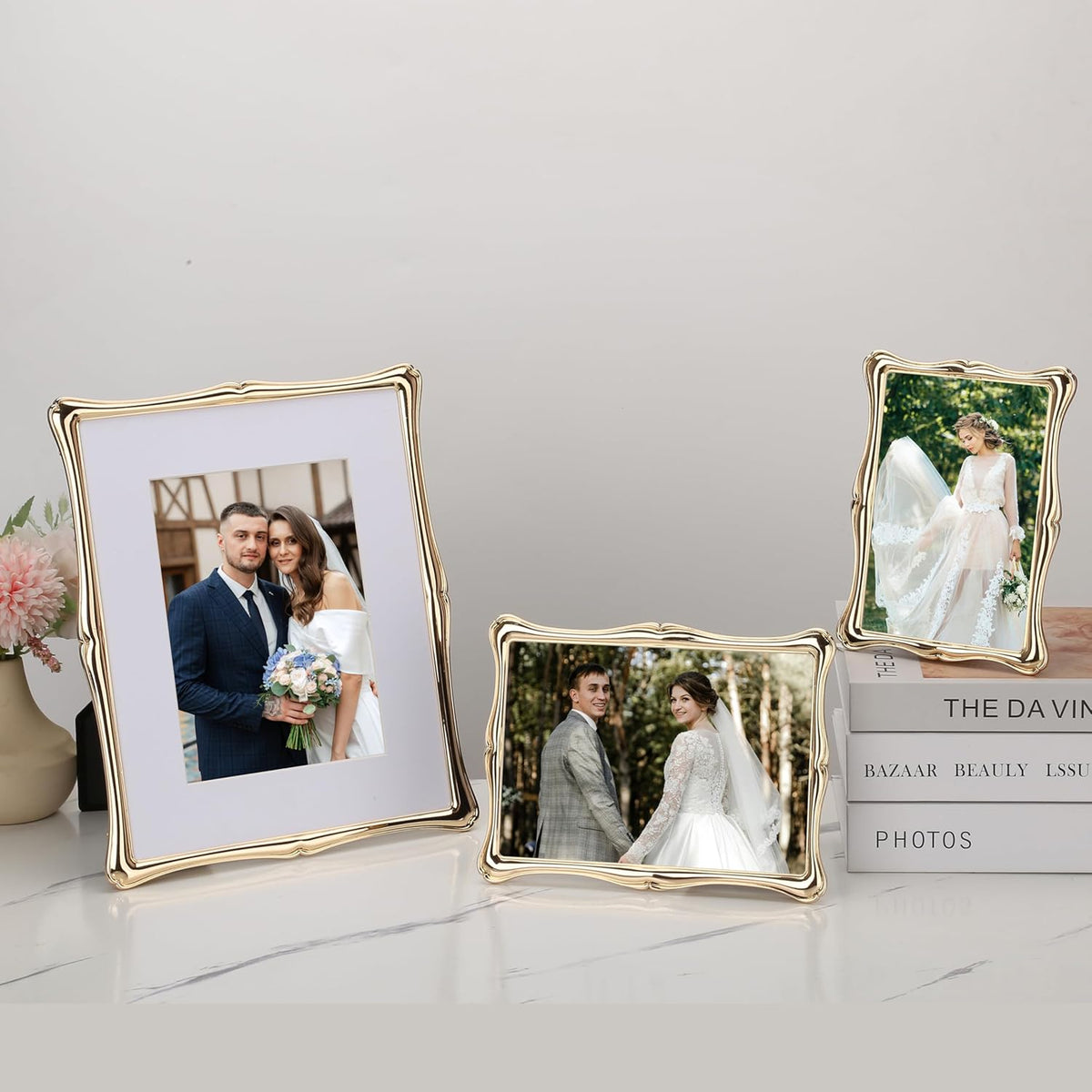 5 x 7'' Premium Alloy Gold Photo Frame - Luxury Display Hi End Décor Picture Frames 7 x 5'' with