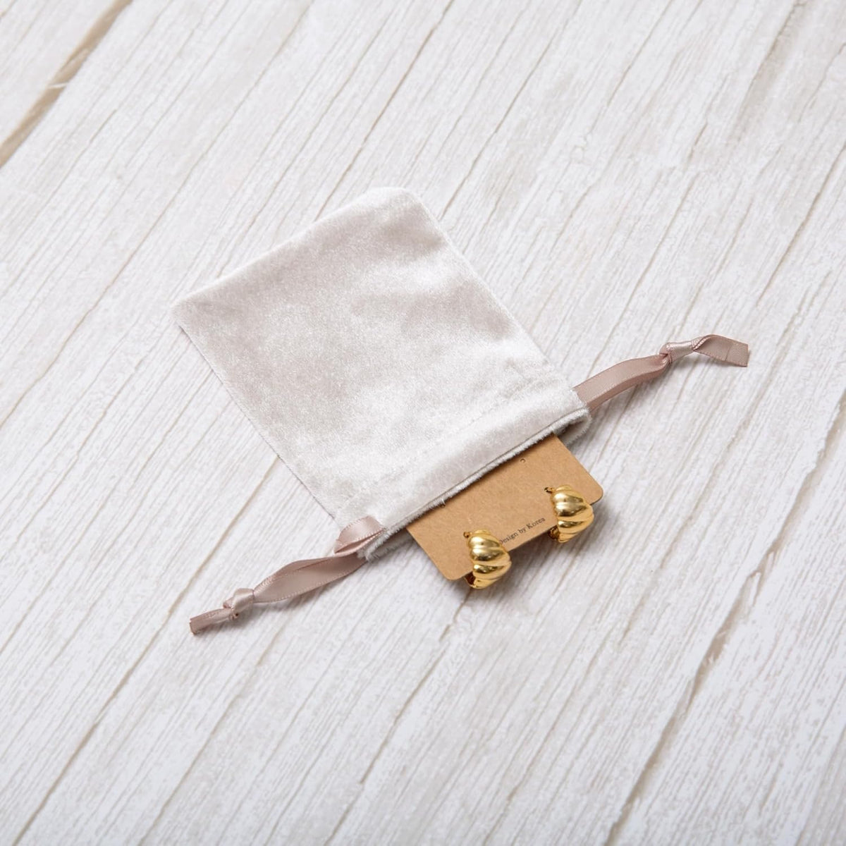QIANF 12pcs Light Champagne Velvet Drawstring Bags 3x4 inches Glossy Small Velvet Cloth Gift Bags