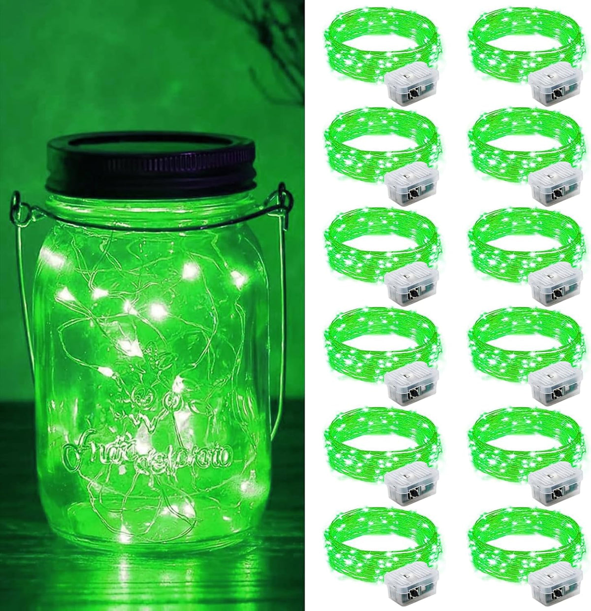 ZGWJ 12 Pack Fairy Lights Battery Operated, 7ft 20 Mini LED Fairy String Lights Silver Wire 3 Modes