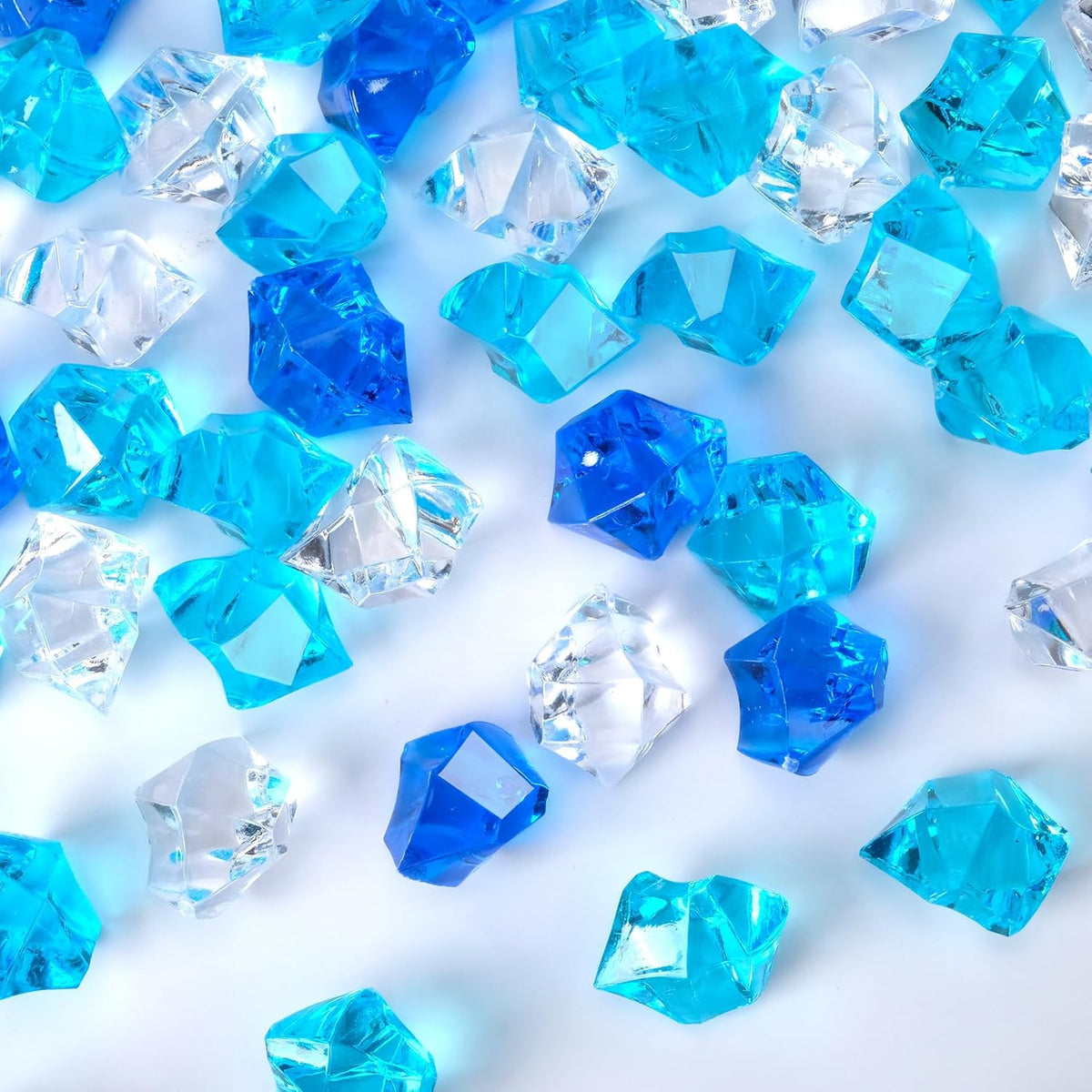 Acrylic Crushed Ice Rocks, Babenest 150 PCS Fake Crystals Plastic Ice Cubes Diamonds Gems for Vase