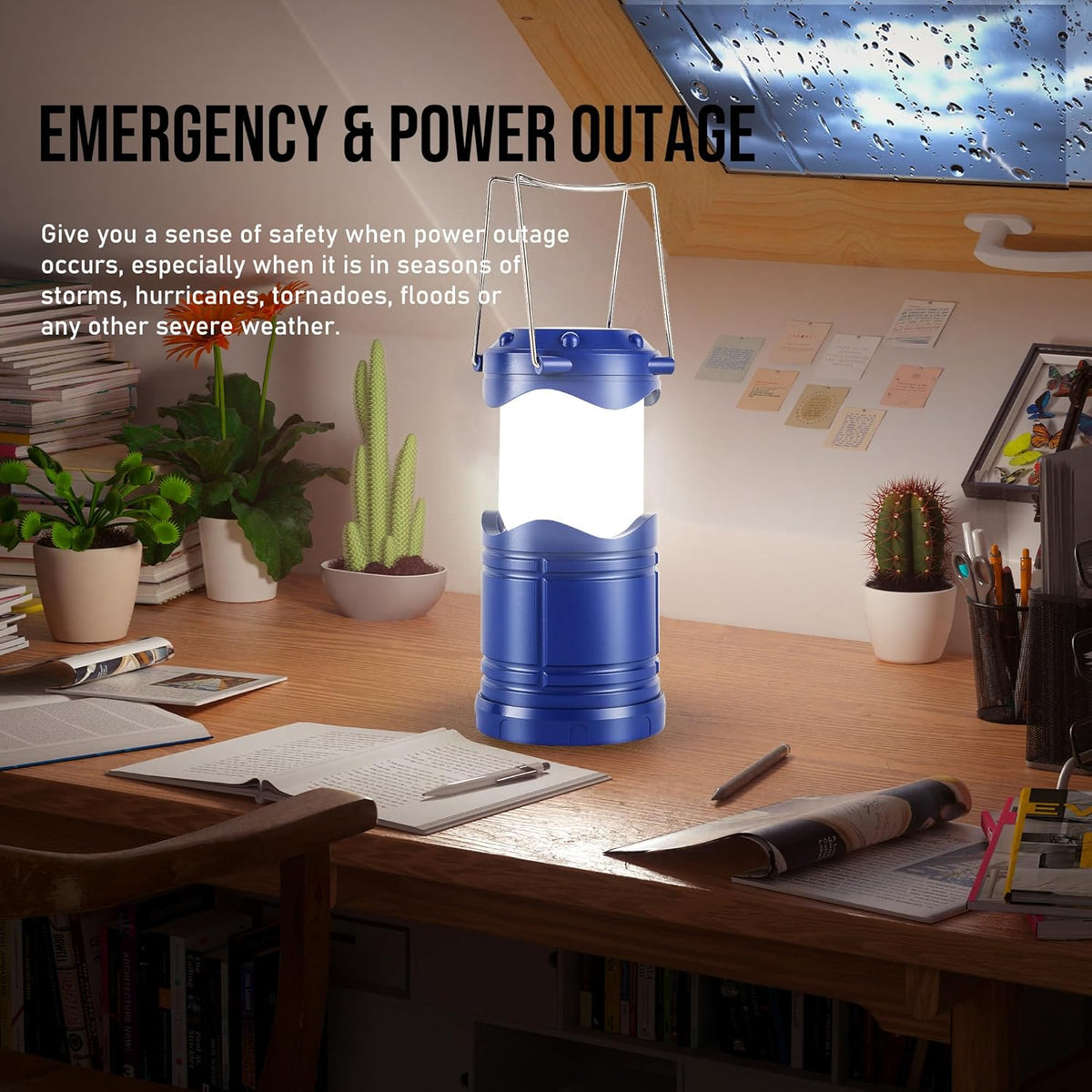 Lichamp LED Camping Lantern, 4 Pack Battery Powered Flashlight for Power Outages, Portable