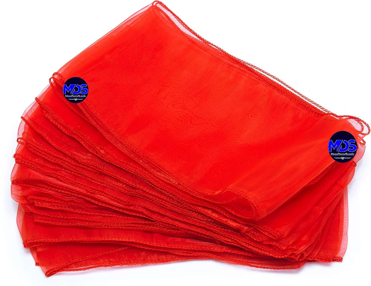MDS Pack of 25 PCS Organza Chair Sashes Wider Dining Chair Bows Ribbon Tie Back for Wedding Party