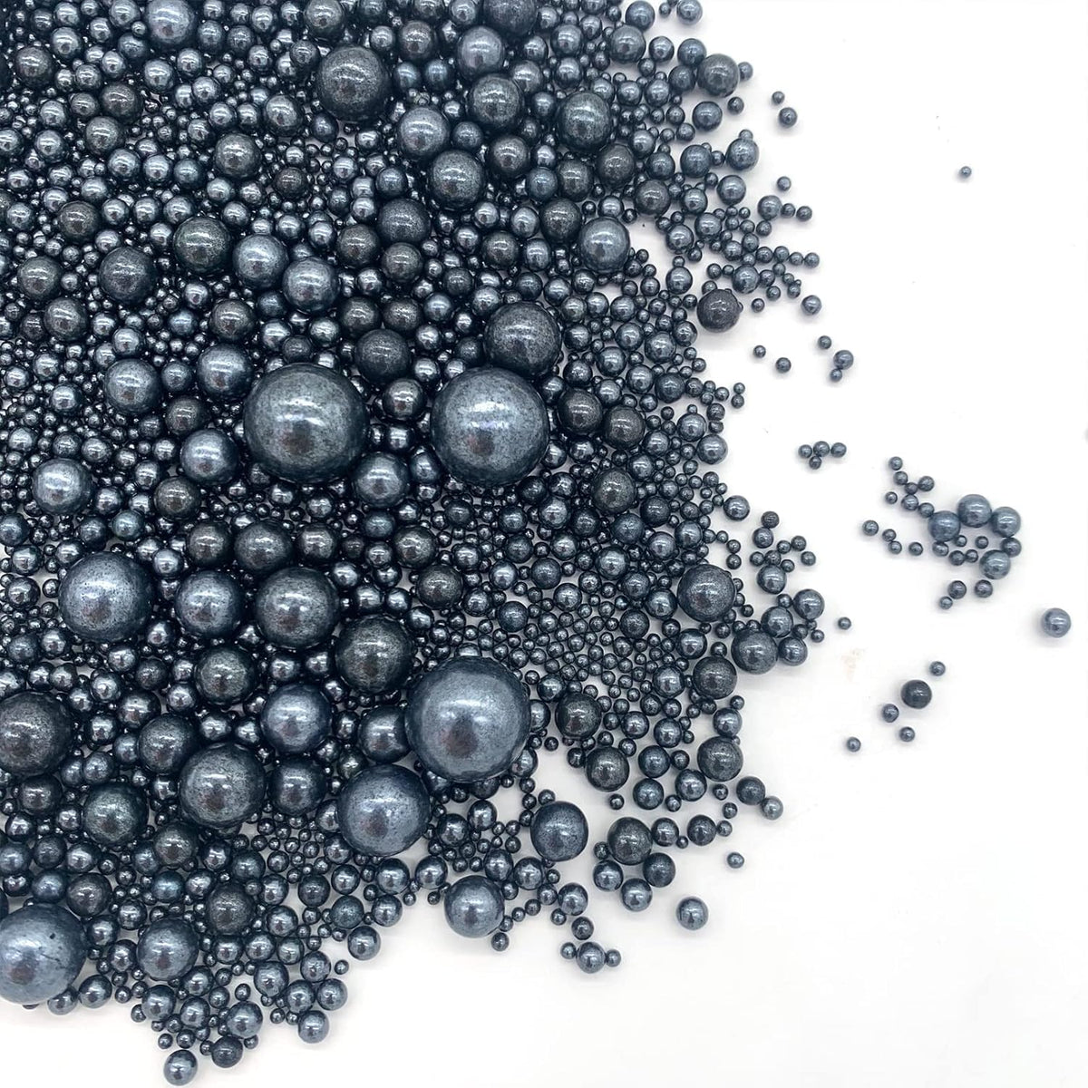 Weraru Edible Black Pearl Sugar Sprinkles Candy Mixing Size Baking Edible Cake Decorations Cupcake