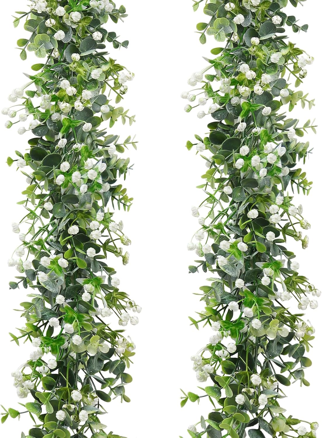 SOMYTING Artificial Eucalyptus Garland 2 Packs 6Ft Faux Eucalyptus Garlands Eucalyptus Leaves Table