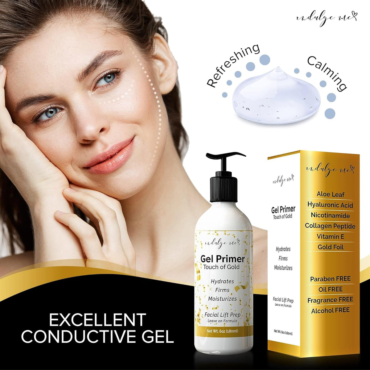 Conductive Gel - Facial Hydrating Leave-On Gel Primer, Hyaluronic Acid, Collagen Peptide