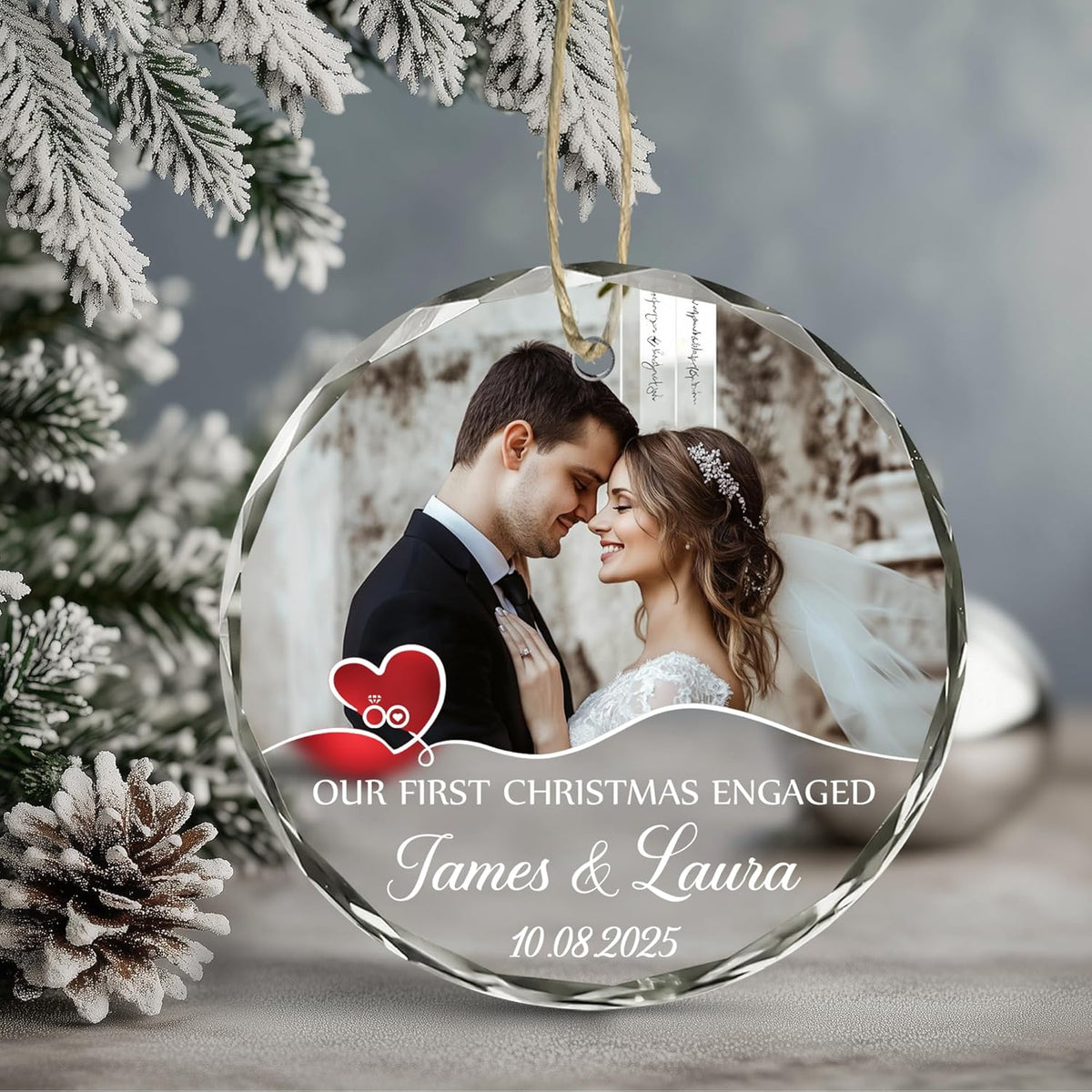 Personalized Our First Christmas Engaged Ornaments - Wedding Christmas Ornament For Newlywed