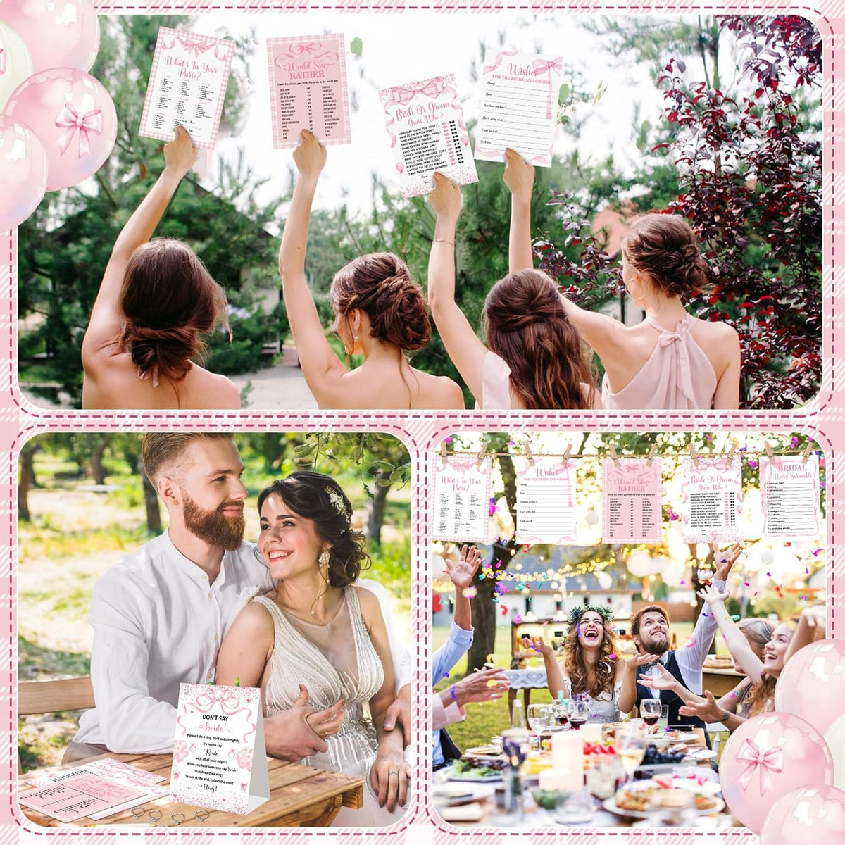 Estune 331 Pcs Bridal Shower Games Supplies, 5 Sets 250 Pcs Wedding Cards 1 Put a Ring on It Bridal