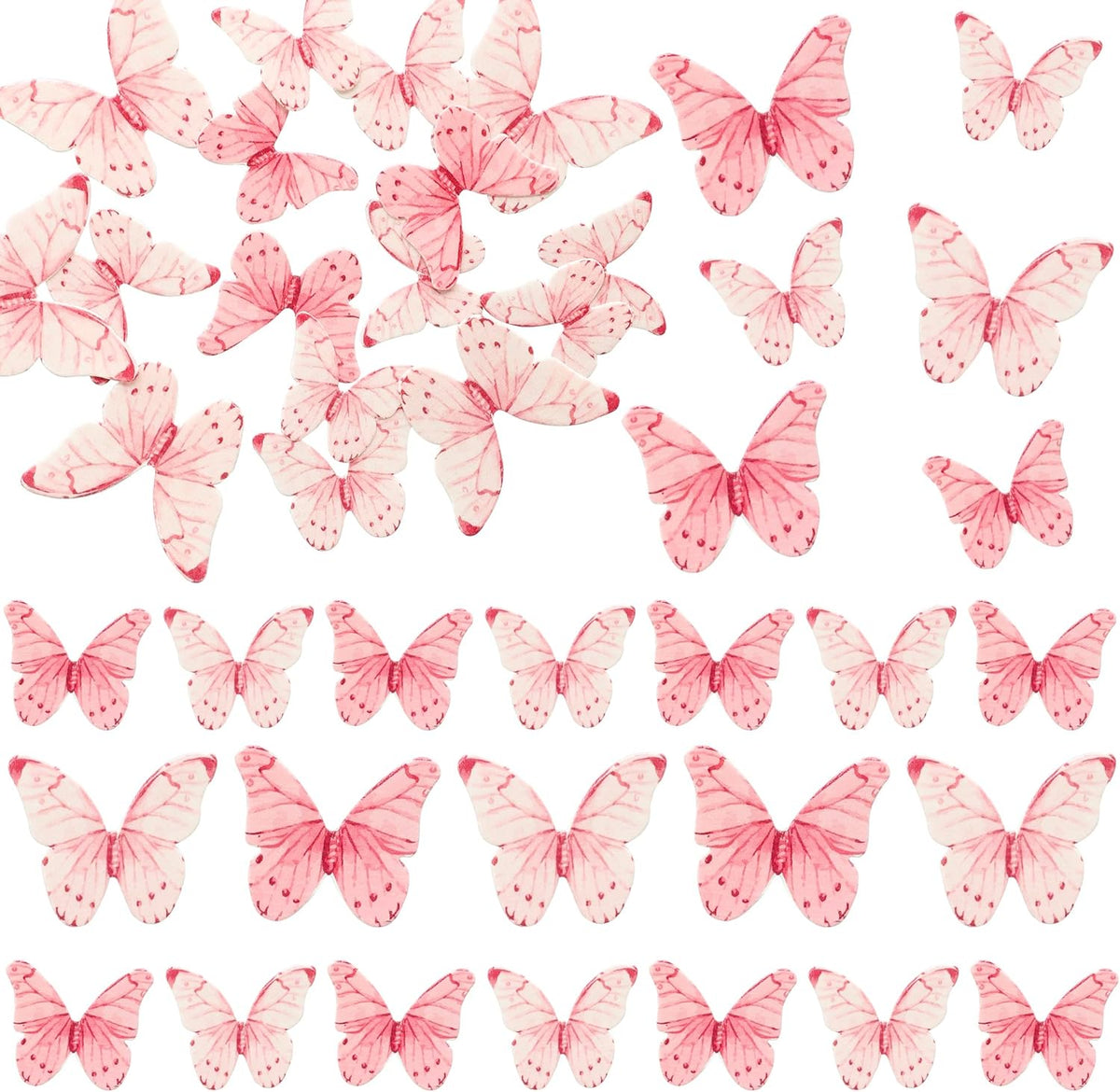Ephlyn 40Pcs Edible Butterfly Cupcake Toppers 3D Butterfly Cake Picks Mixed Color Cake Decorations