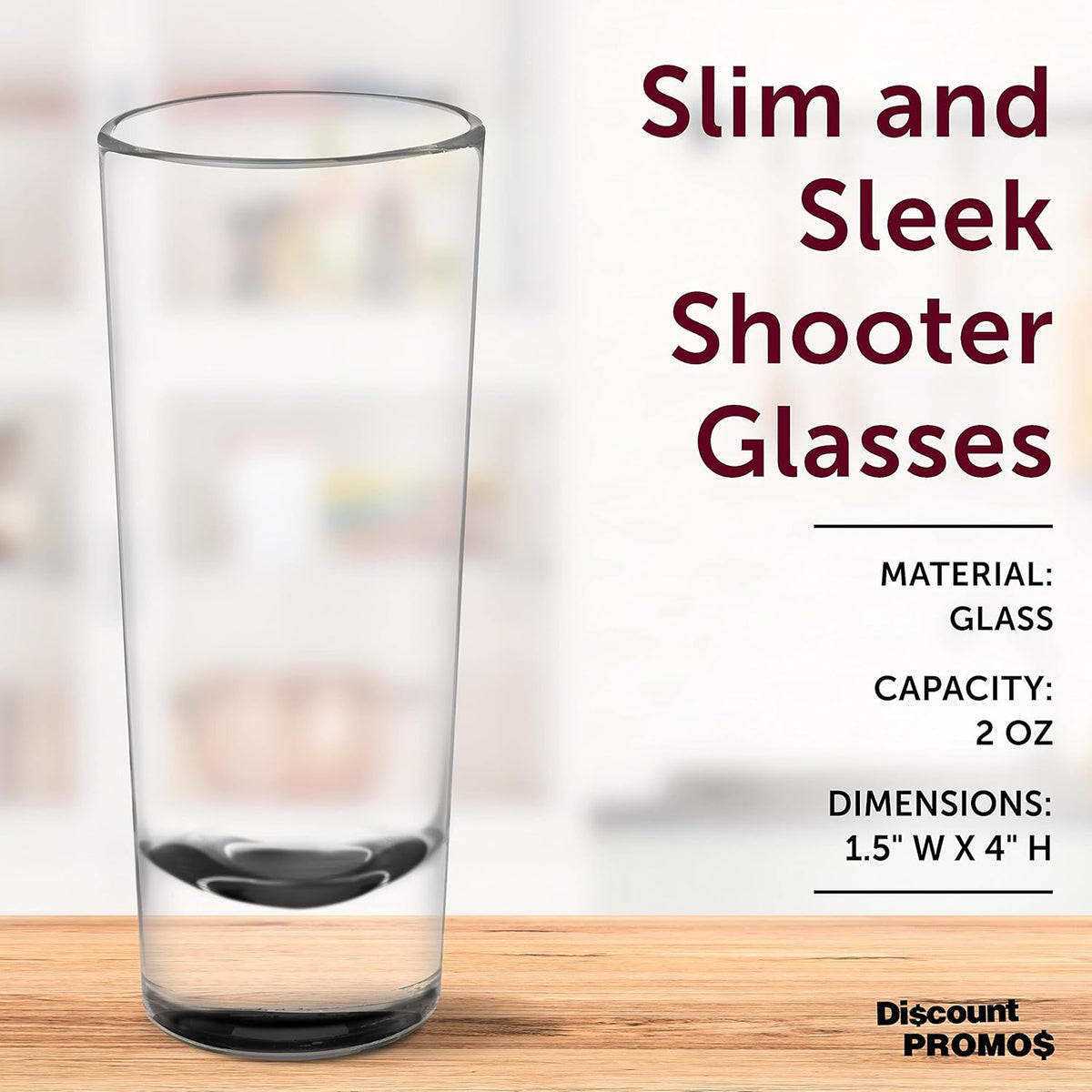 DISCOUNT PROMOS Cordial Shooter Shot Glasses 2 oz. Set of 10, Bulk Pack - Great for Birthdays