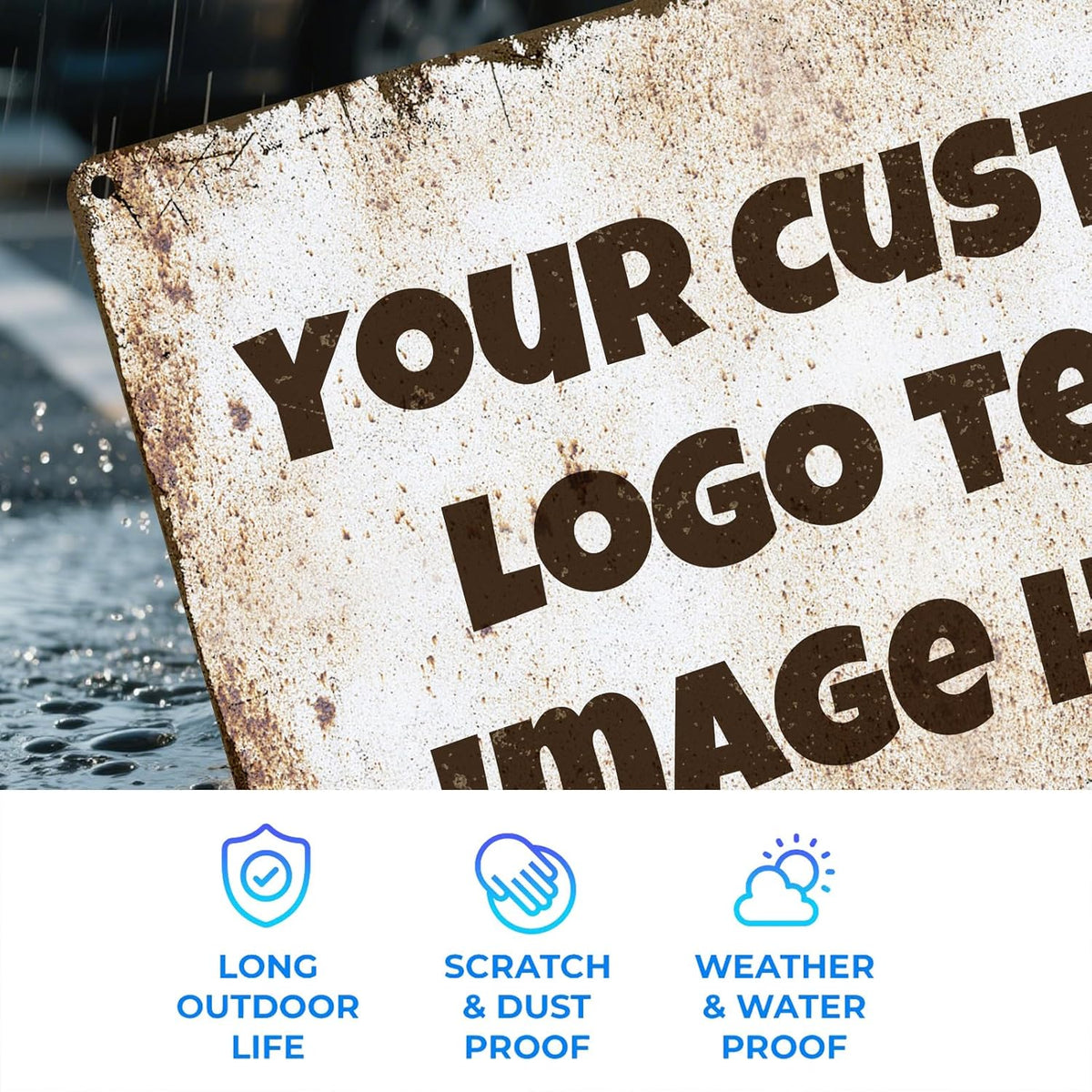 Personalized Metal Sign Custom with Photo Text Logo for Outdoor Yard Garden Home Business Wedding