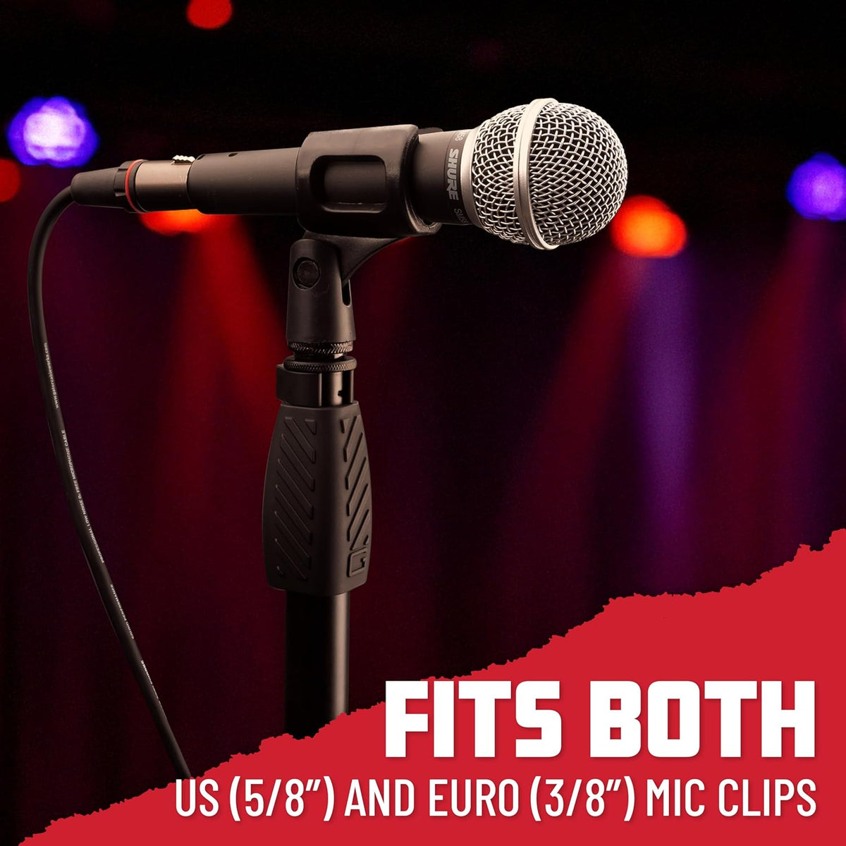 Gator Frameworks Standard Tripod Microphone Stand with Adjustable Height and Both 3/8" and 5/8"