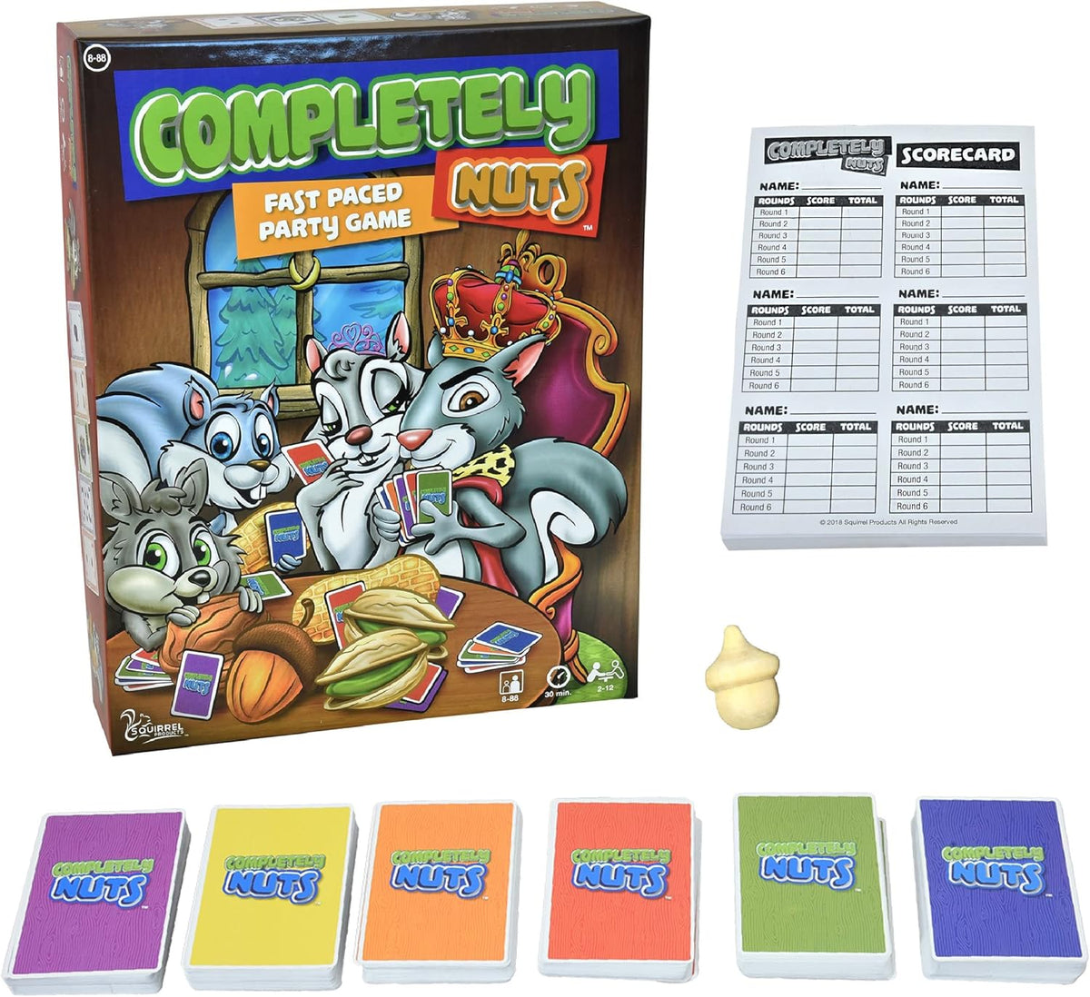 Squirrel Products Completely Nuts Fast Paced Party Game, Card Game for 2-12 Players Ages 8 and Up