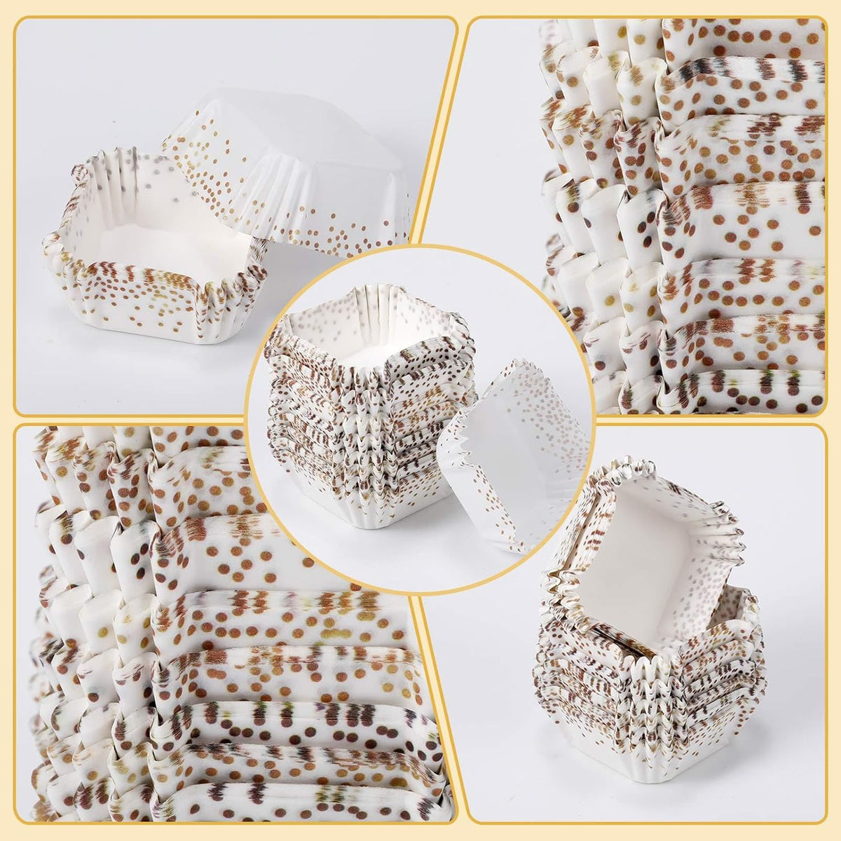 Tanlade 350 Pcs Square Mini Cupcake Liners Disposable Brownie Baking Pan Liners 1.77 Inch Paper