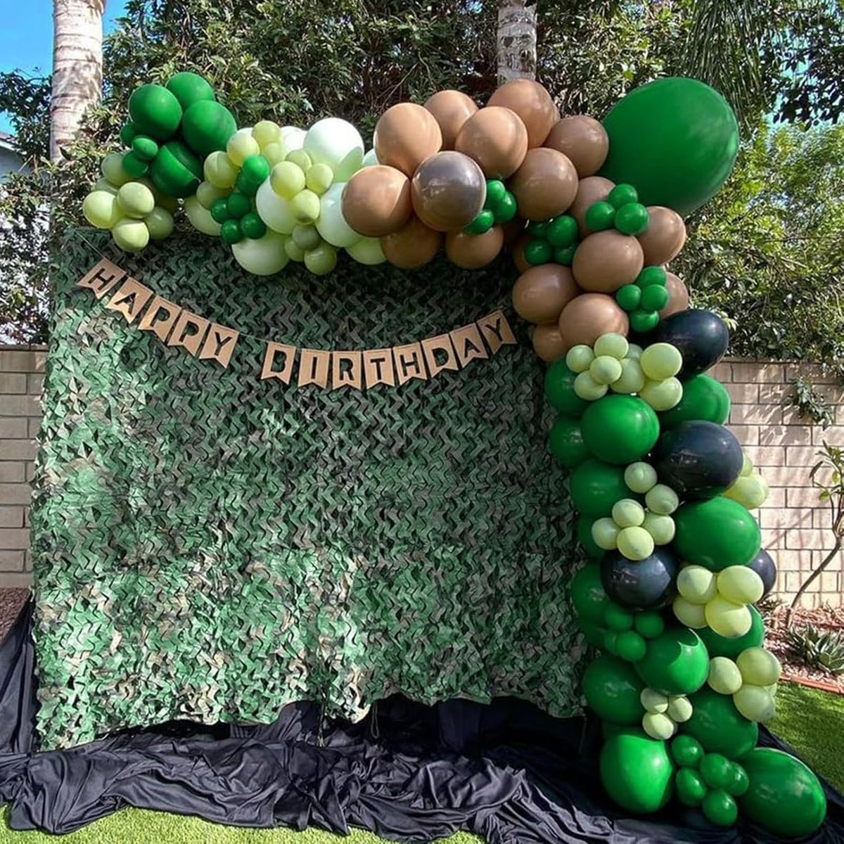 Dark Green Brown Balloons, 12 Inchs Avocado Sage Green Black Latex Balloons for Boys Kids Video