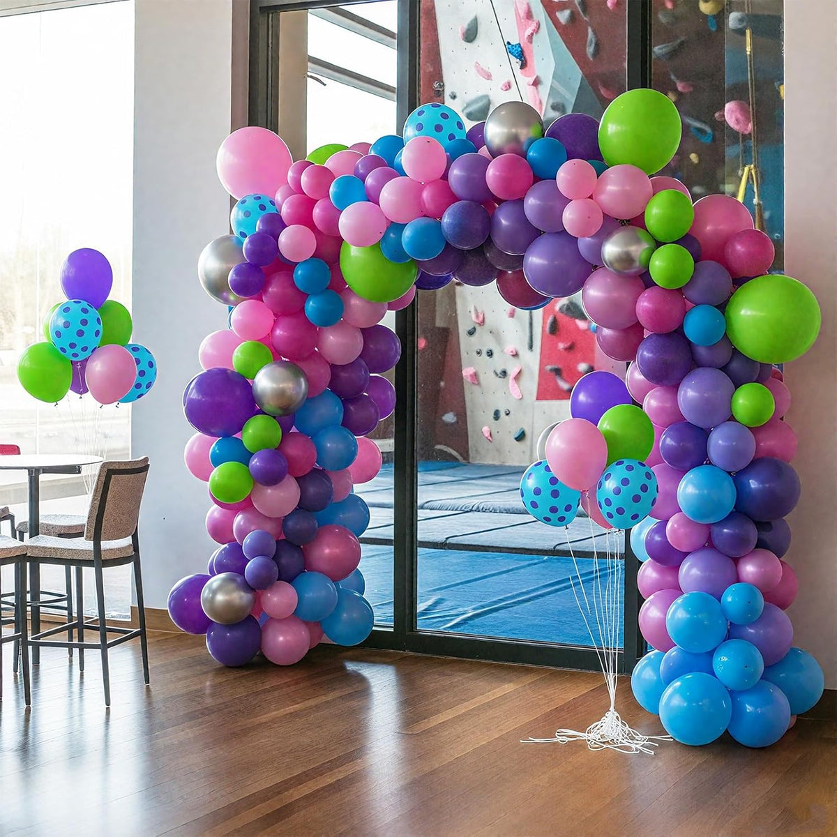 Pink Blue Purple Balloons, Pack of 50 12 inch Balloon with Metallic Silver Purple Teal Green