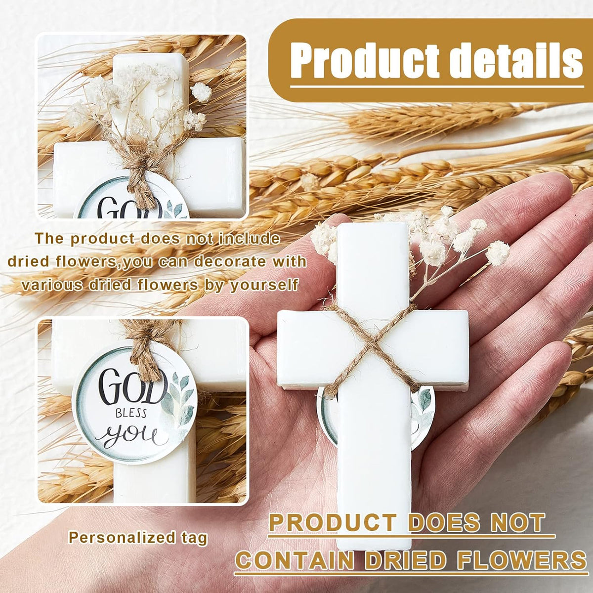 24 Pcs Cross Soap Baptism Favors, Baby Baptism Favor Scented Soap First Communion Gifts for Guests