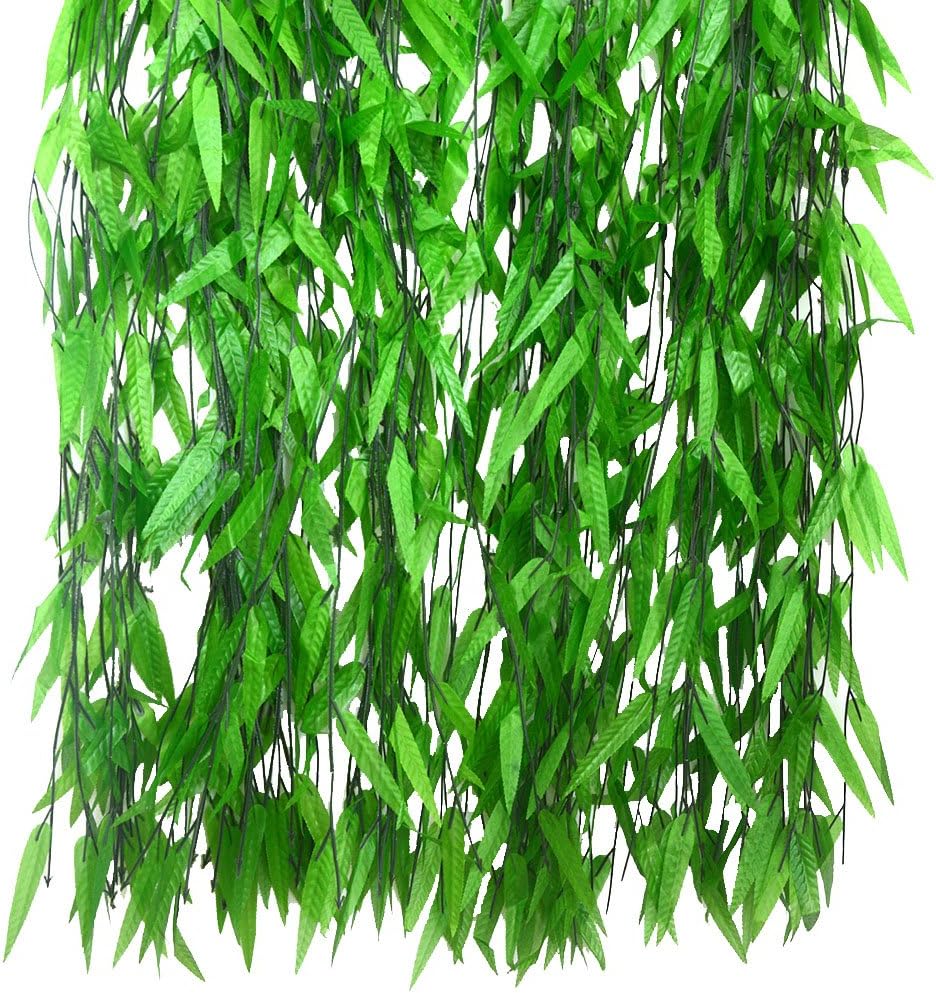 Bird Fiy 50 PCS 376 Feet Artificial Flower Greenery Wicker Rattan Vine Fake Foliage Leaf Flowers