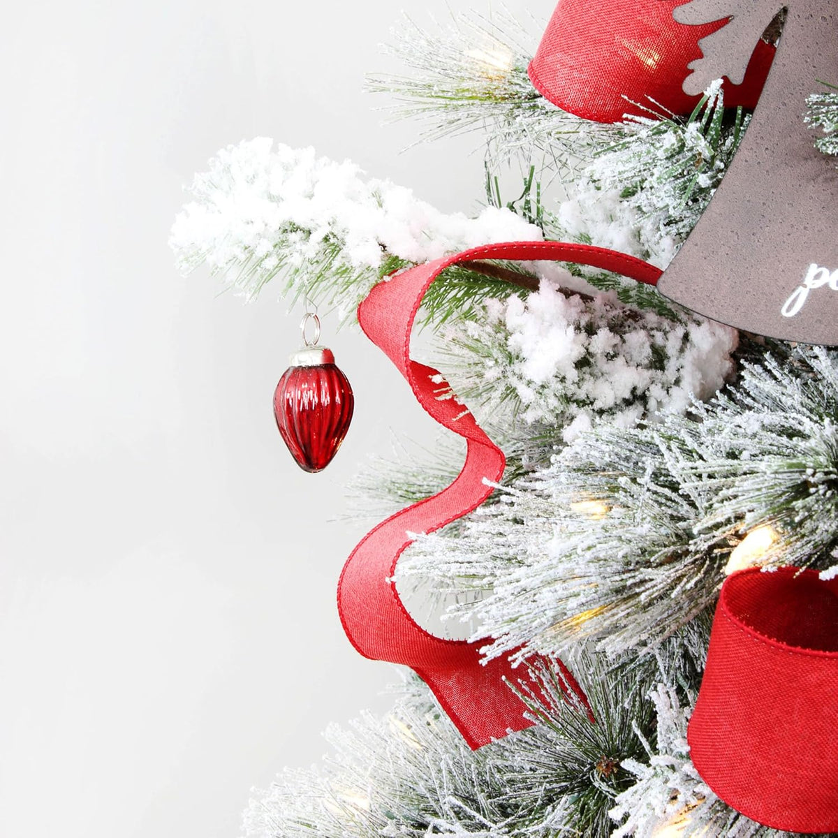 AuldHome Mercury Glass Finial Ornaments (Set of 12, Red, Small); Distressed Metal Antique Style