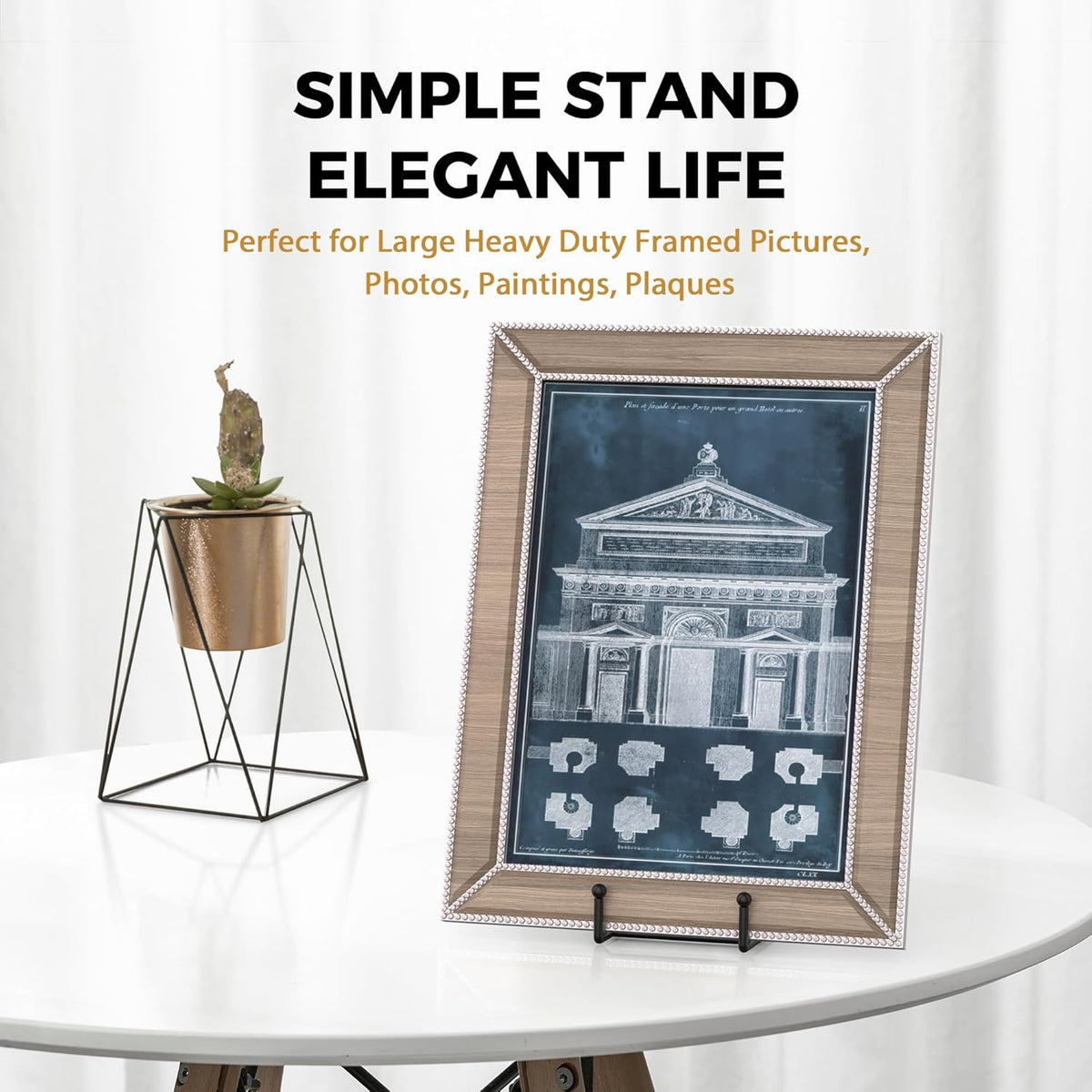 TR-LIFE 12 Inch Plate Stands for Large Heavy Duty Display - Metal Picture Frame Holder Stand +