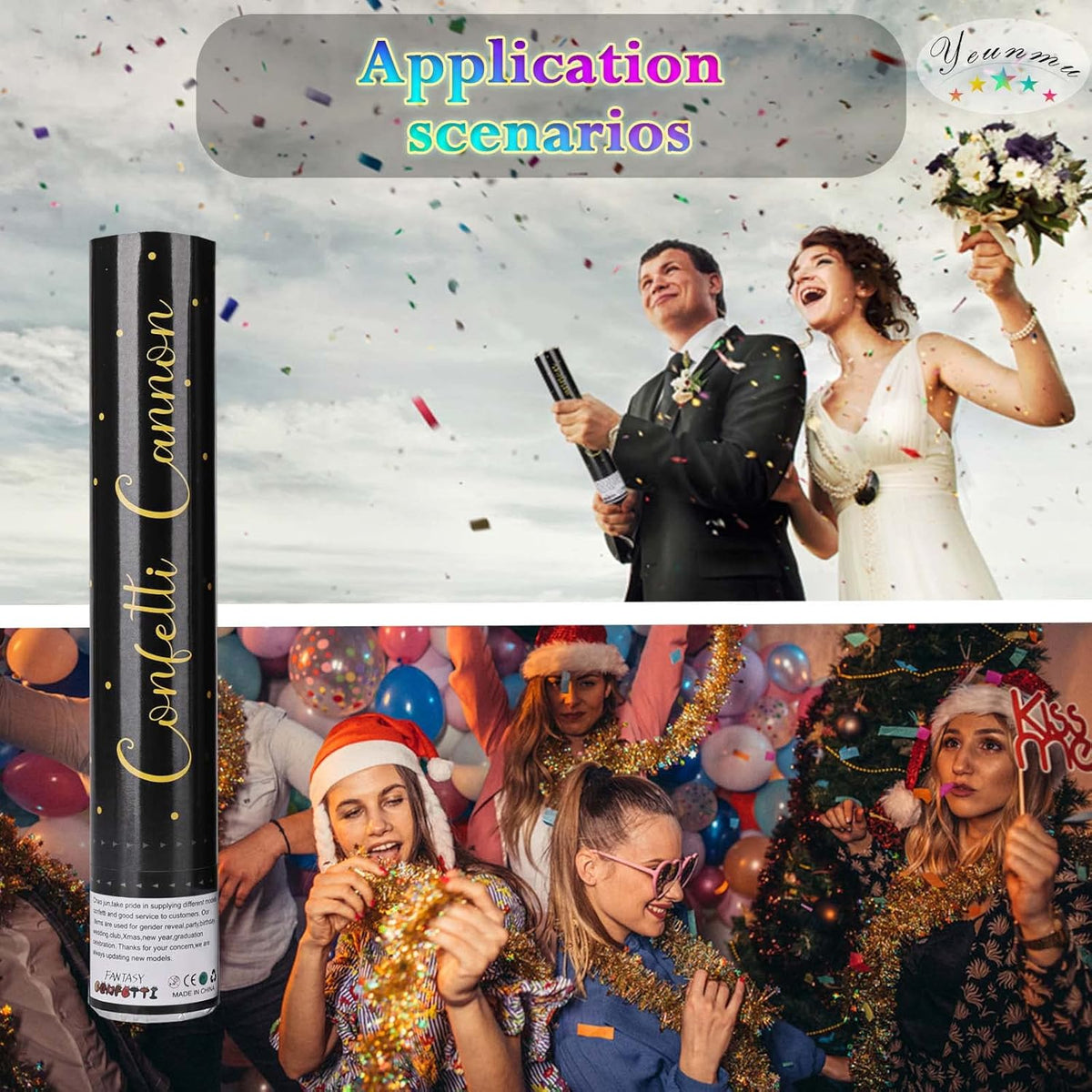 5 Pack Confetti Cannon Biodegradable, 12 Inch Confetti Poppers Graduation, Suitable for Graduation