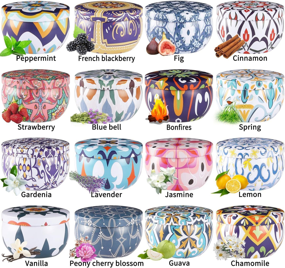 Scented Soy Wax Travel Tin Jar Candles - 2.5 OZ Gifts for Home, Mom - Christmas, Birthday