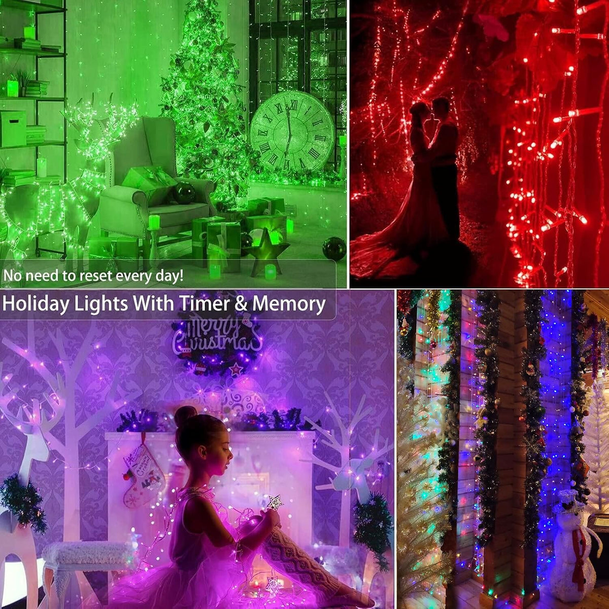 BrizLabs RGB String Lights, Color Changing Orange Purple Halloween Lights, 100 LED 33ft USB