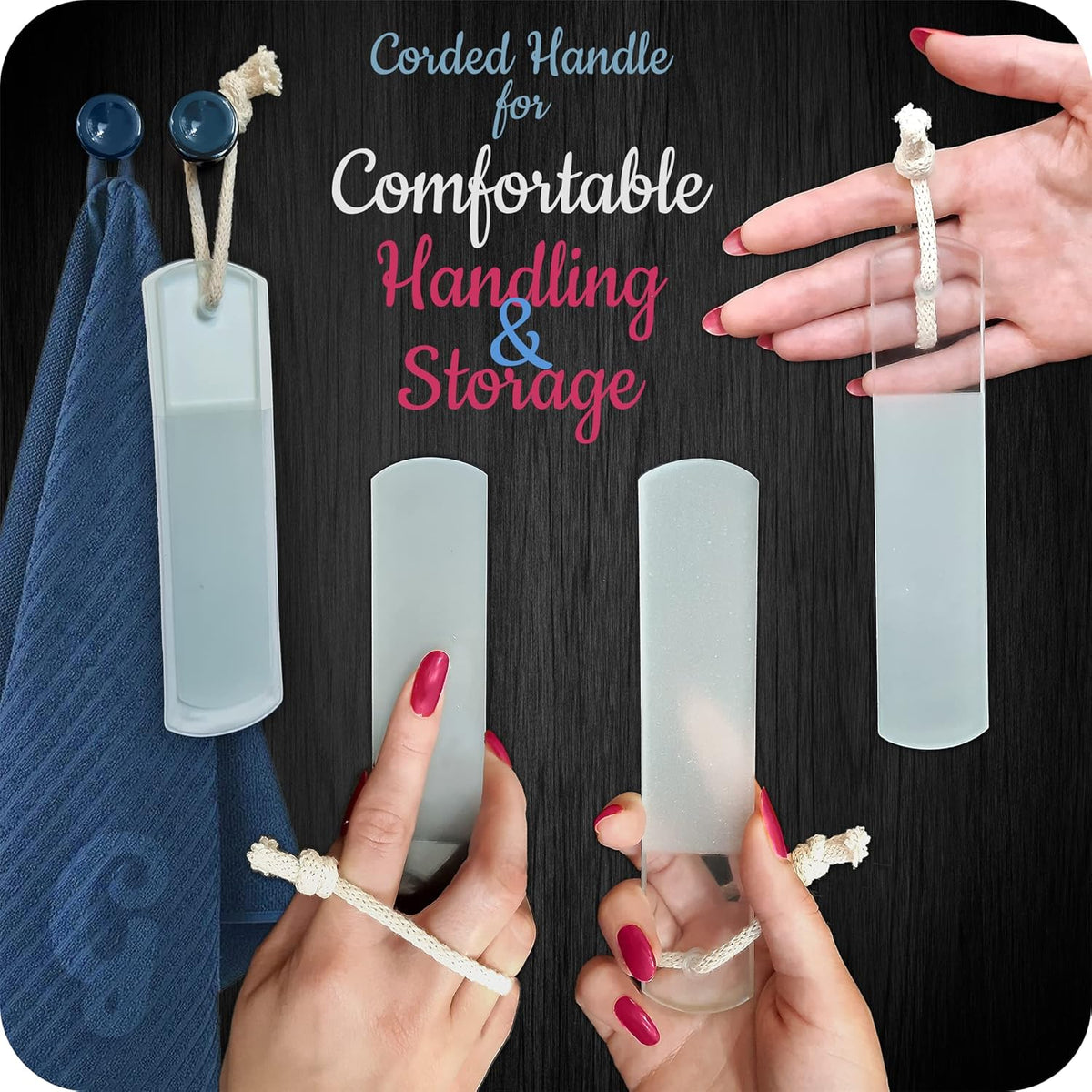 Genuine Czech Glass Foot File - Two-Sided Different Grit Surface, Gentle Callus Remover, Pedicure &