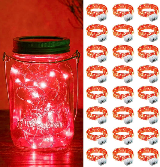 ZGWJ 24 Pack Fairy Lights Battery Operated, 7ft 20 Mini LED Fairy String Lights Silver Wire 3 Modes