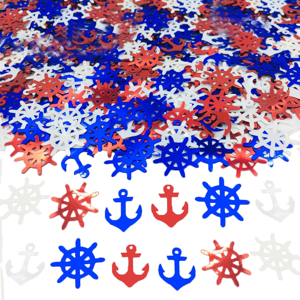 Confetti Anchor Rudder Party Favor Table Metallic Foil Party Decoration Nautical Baby Shower