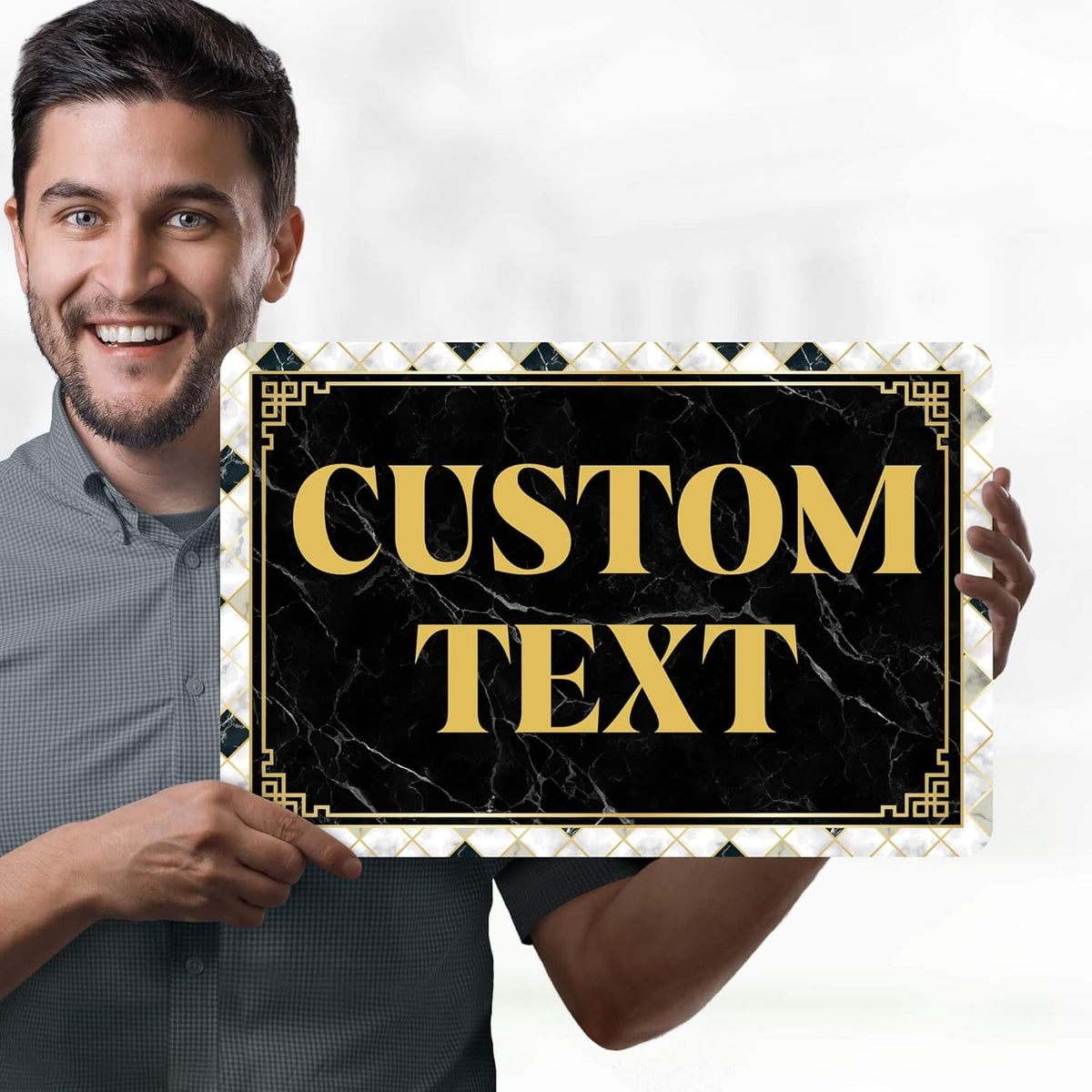Custom Sign, Custom Street Sign, 11 Font Colors, 13 Font Styles, 4 Hole Options, 22 Sizes, 12x18