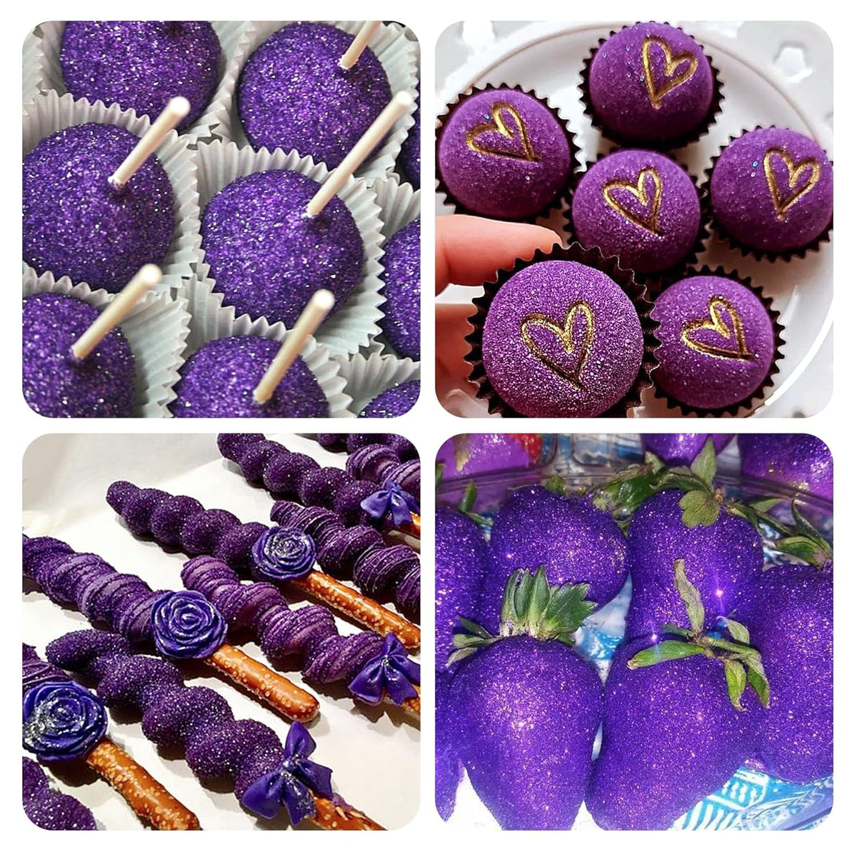 Purple Edible Glitter Spray - 10g Edible Purple Glitter for Cakes Food Grade Metallic Shimmer