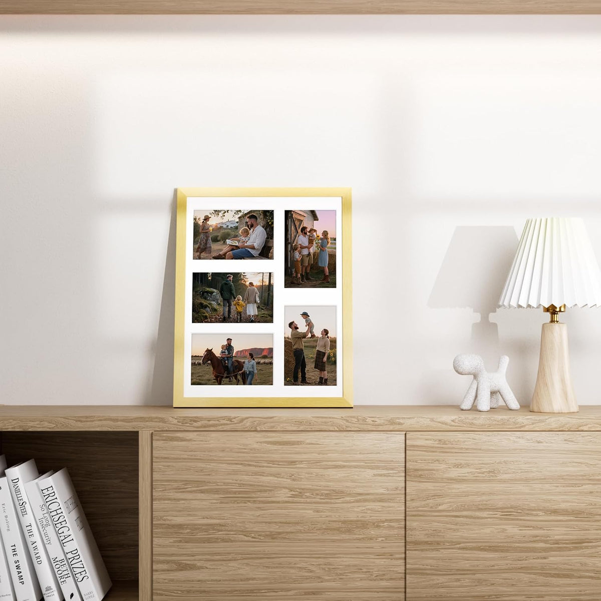 Vittanly 11x14 Collage Picture Frame, Displays 5Pcs 4x6 Pictures with Mat, Picture Frames Collage