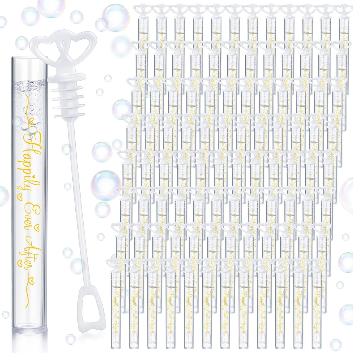150 Pcs Bubble Wands Bulk for Wedding Party Mini Heart Wand with Bubble Solution for Wedding Bridal