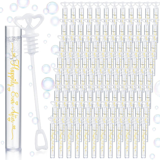 150 Pcs Bubble Wands Bulk for Wedding Party Mini Heart Wand with Bubble Solution for Wedding Bridal