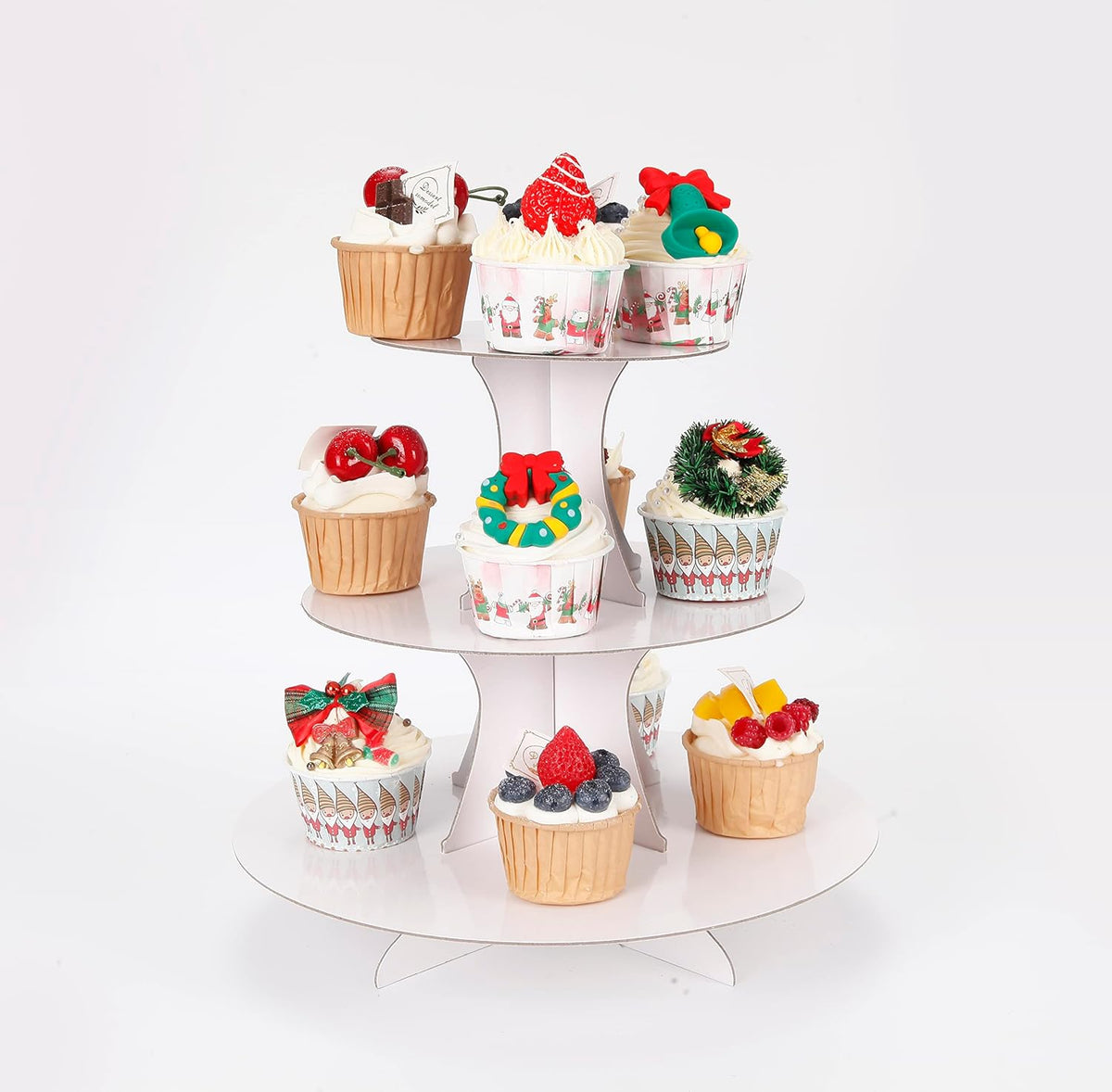 2Pcs 3-Tier Cupcake Stand, Cake Stand holder, Tiered DIY Cupcake Stand Tower for Dessert Table