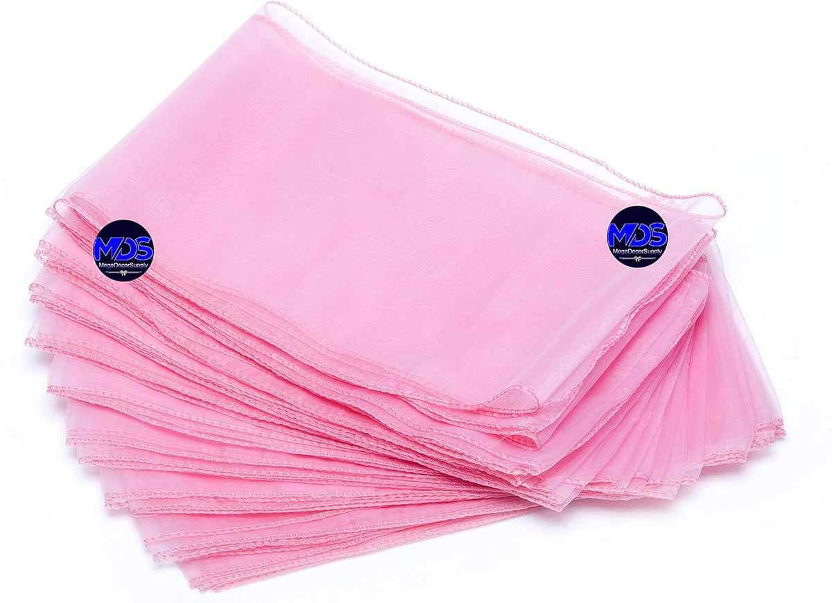 MDS Pack of 125 PCS Organza Chair Sashes Wider Dining Chair Bows Ribbon Tie Back for Wedding Party