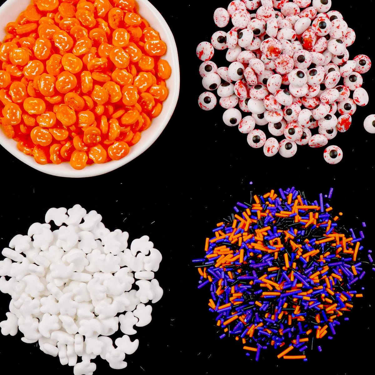 Halloween Sprinkles for Cake Decorating, Edible Candy Eyeballs, Pumpkin Sugar Sprinkles Mix