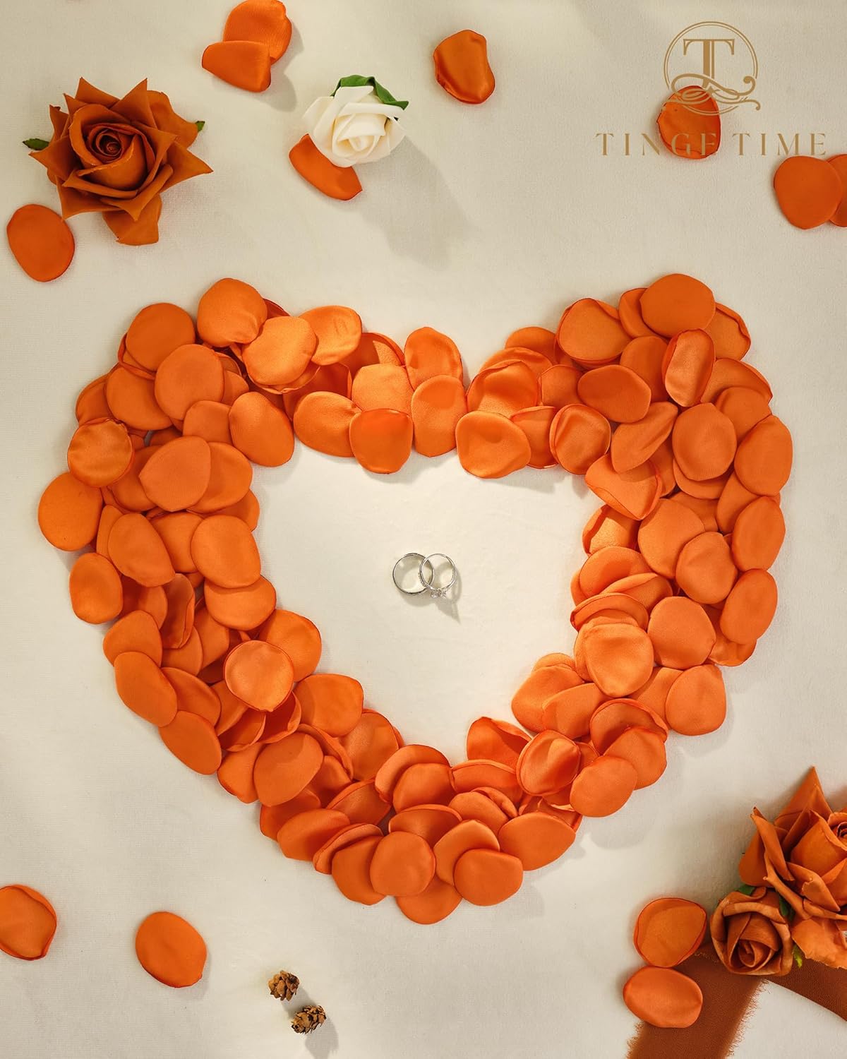 TINGE TIME Silk Flowers: 200pcs Rose Petals for Wedding, Decoration, Bridal Showers, Flower Girl