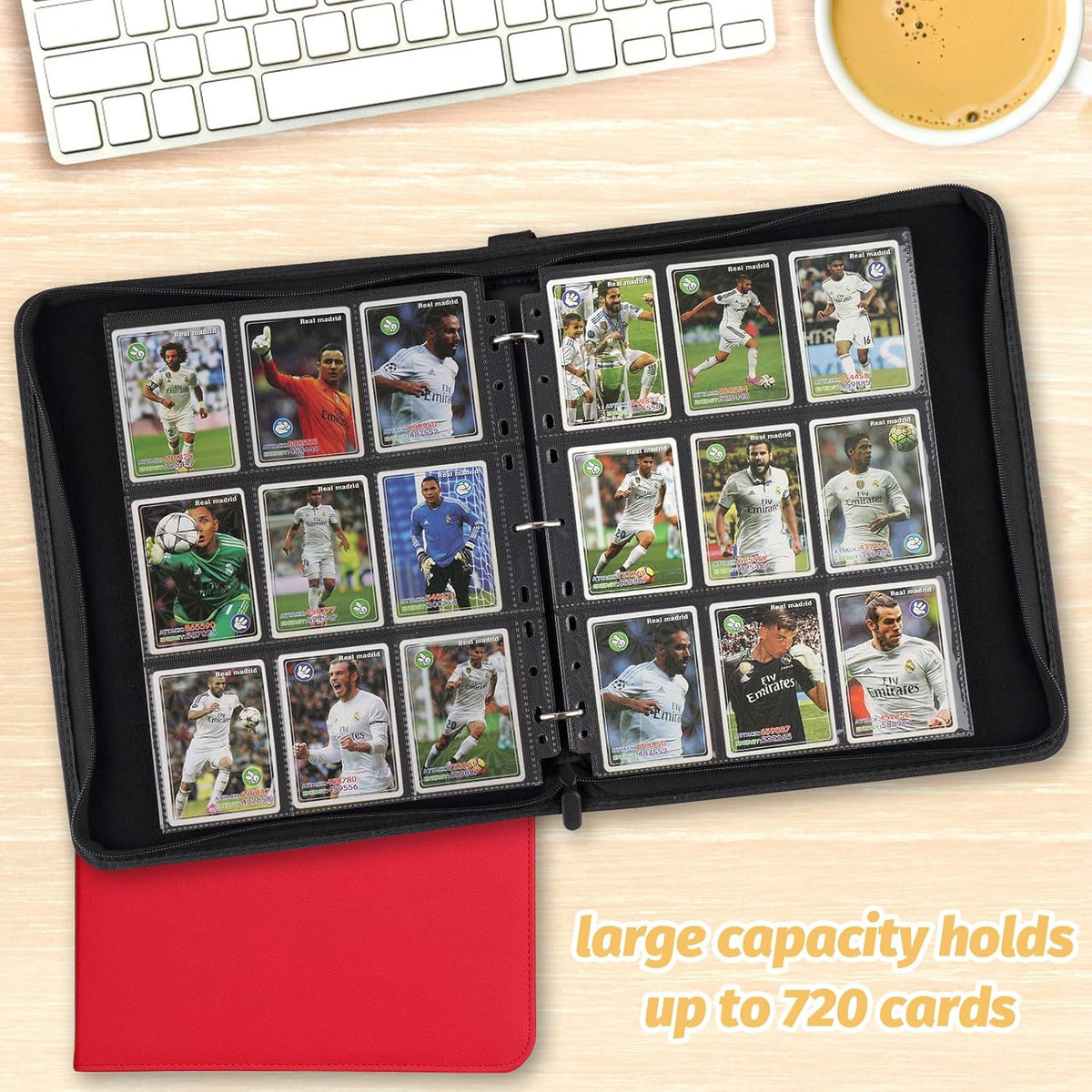 Trading Card Binder, Card Collection Binder Album Folder with 720 Side Loading Pockets, 9 Pocket