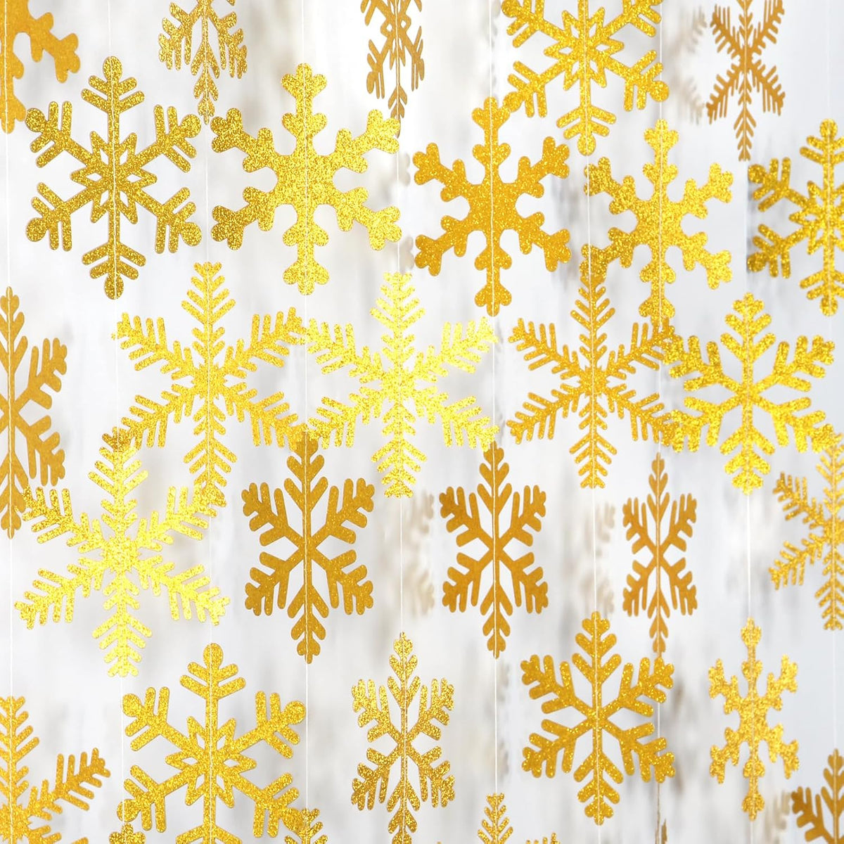 Gold Snowflake-Snow Christmas Party-Decorations Garland - 6pcs Winter Girl Boy Birthday New Year