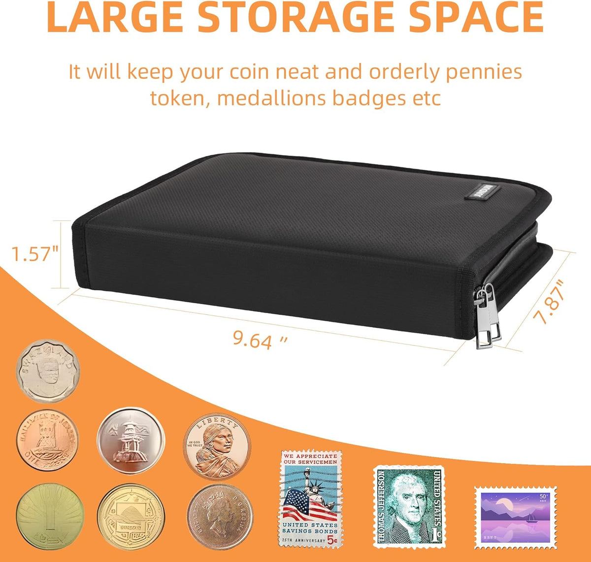 Coin Collection Book for Collector,260 Pockets Fireproof Coin Collection Holder Album,Coin