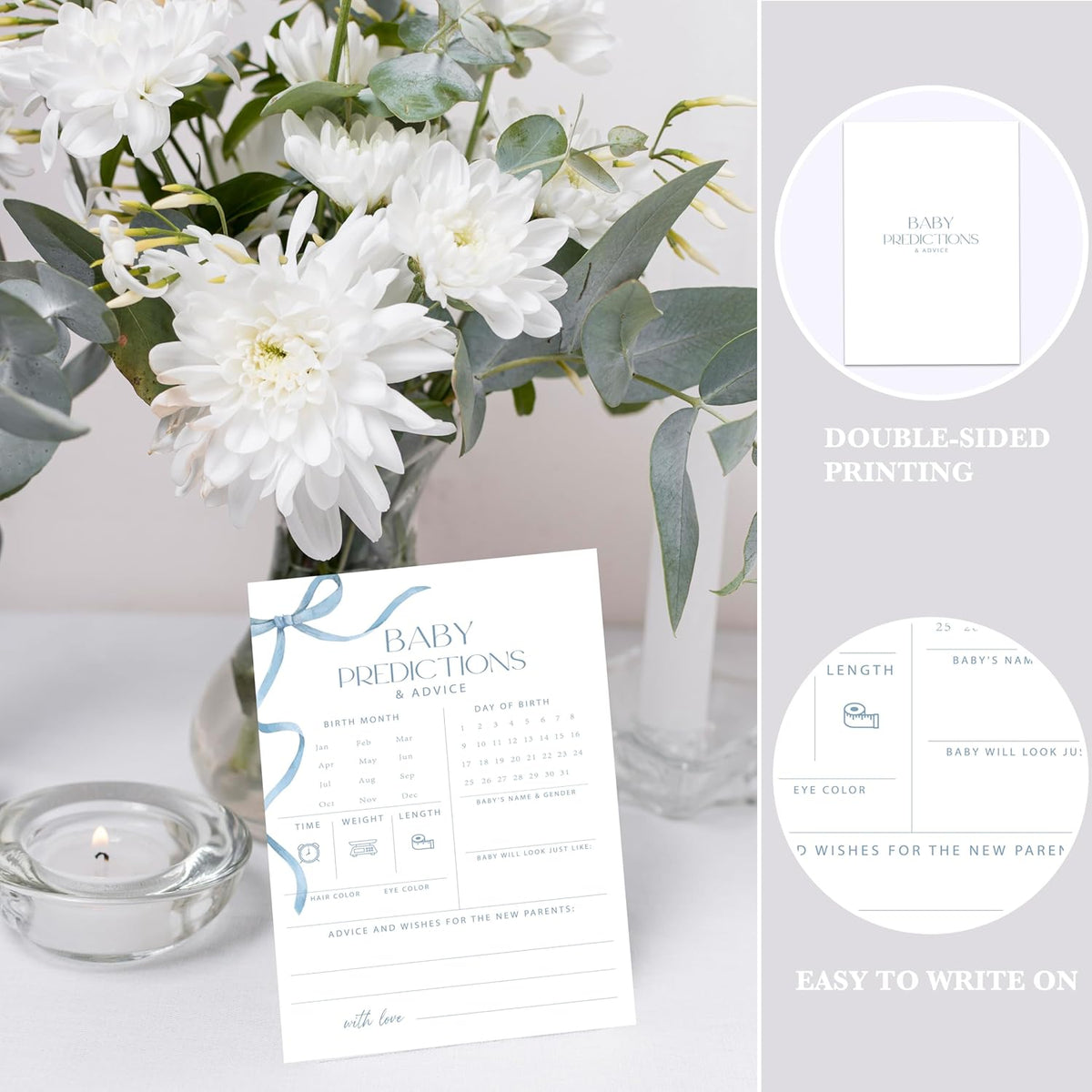 Advice For New Parents Baby Shower, Baby Predictions & Advice Cards For Baby Shower Games
