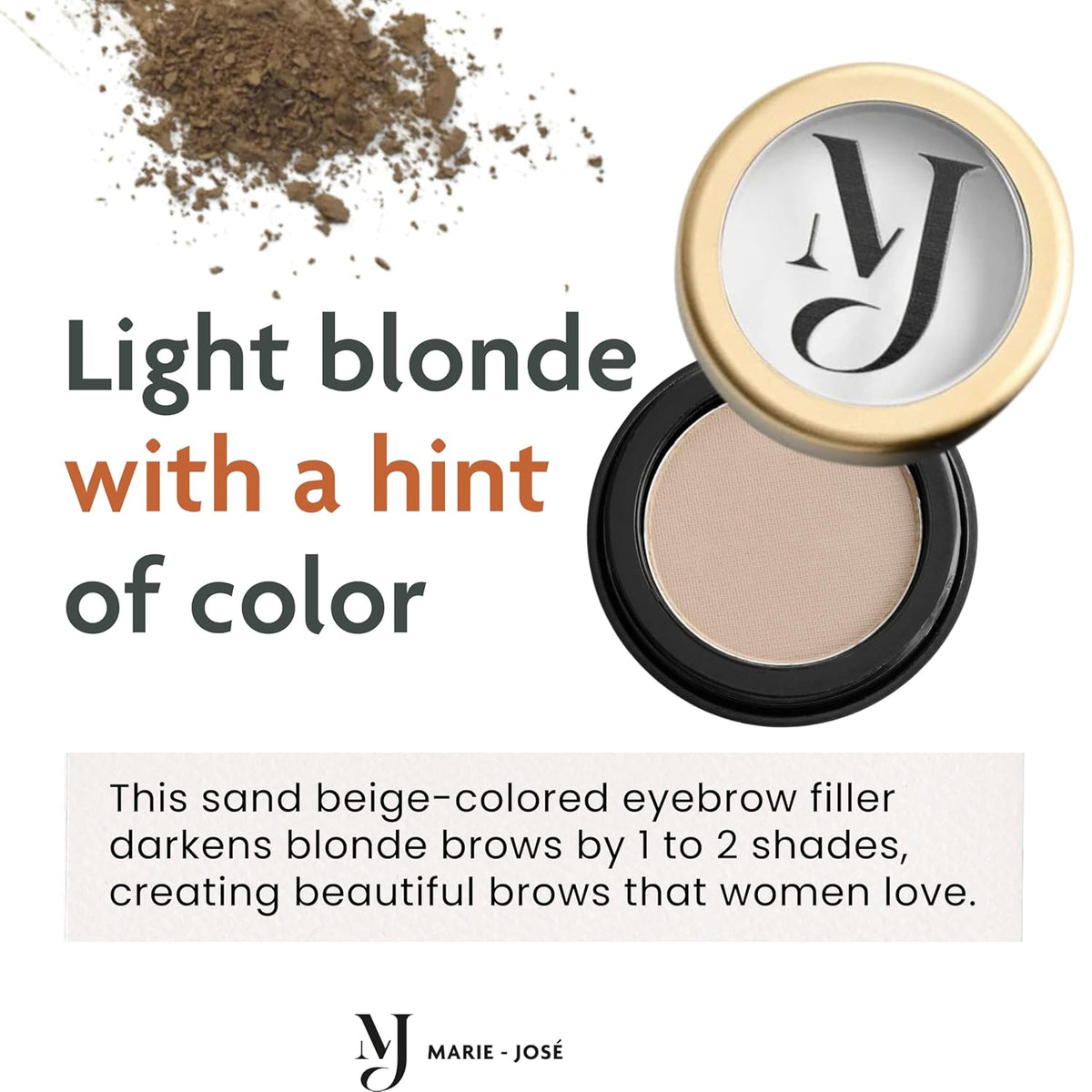 Marie-José Light Blond Eyebrow Powder Sand Beige Eyebrow Cake Powder - Effortless All-Day Brow