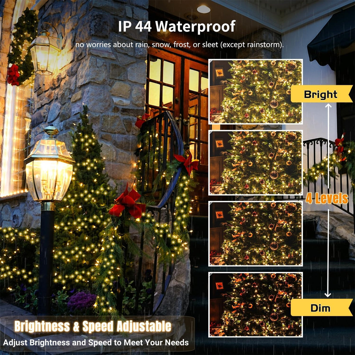 LJLNION 98.5ft Christmas Lights Color Changing with Remote, 300 LED RGB Fairy String Lights